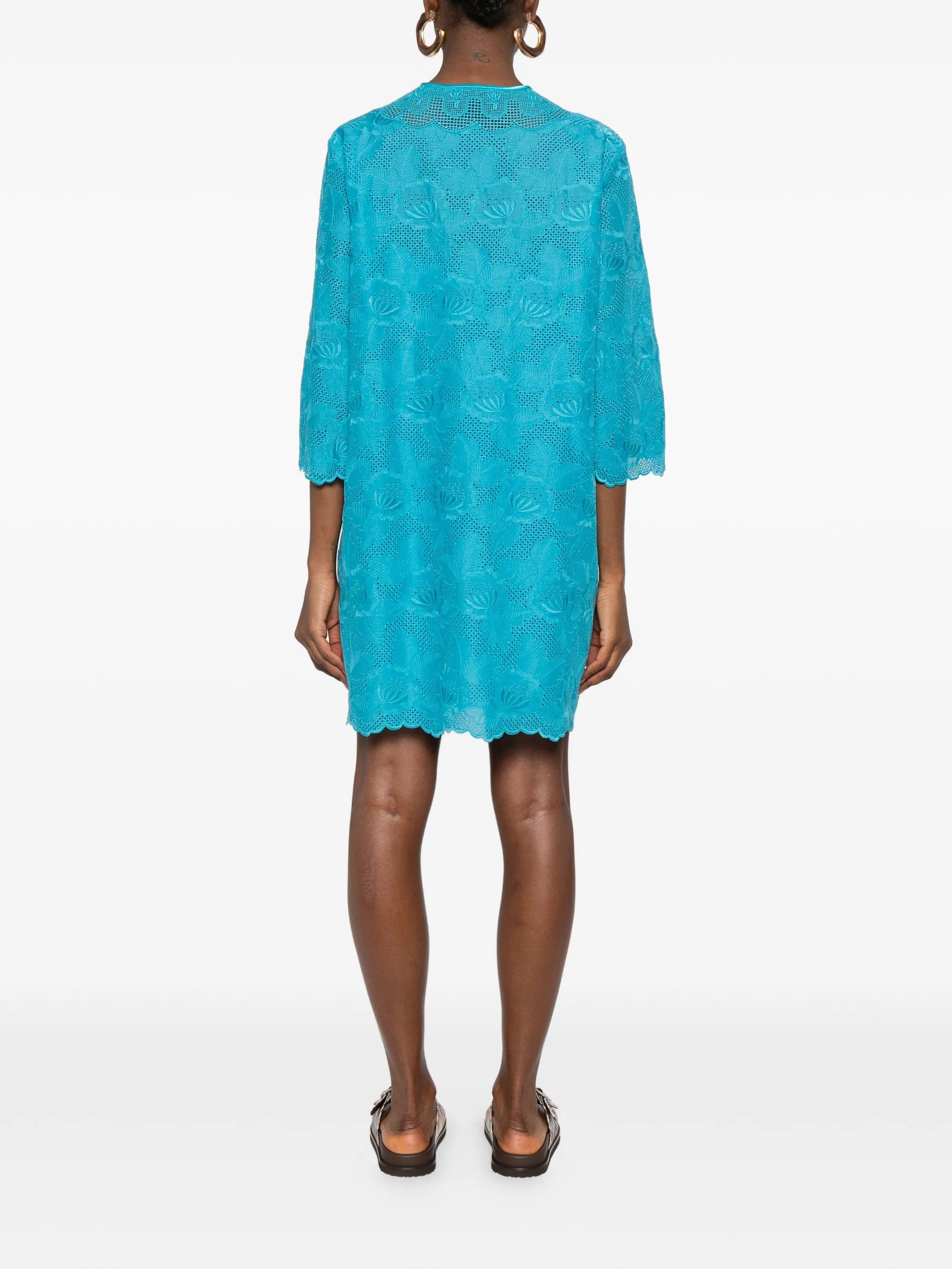 laced self-tie mini dress