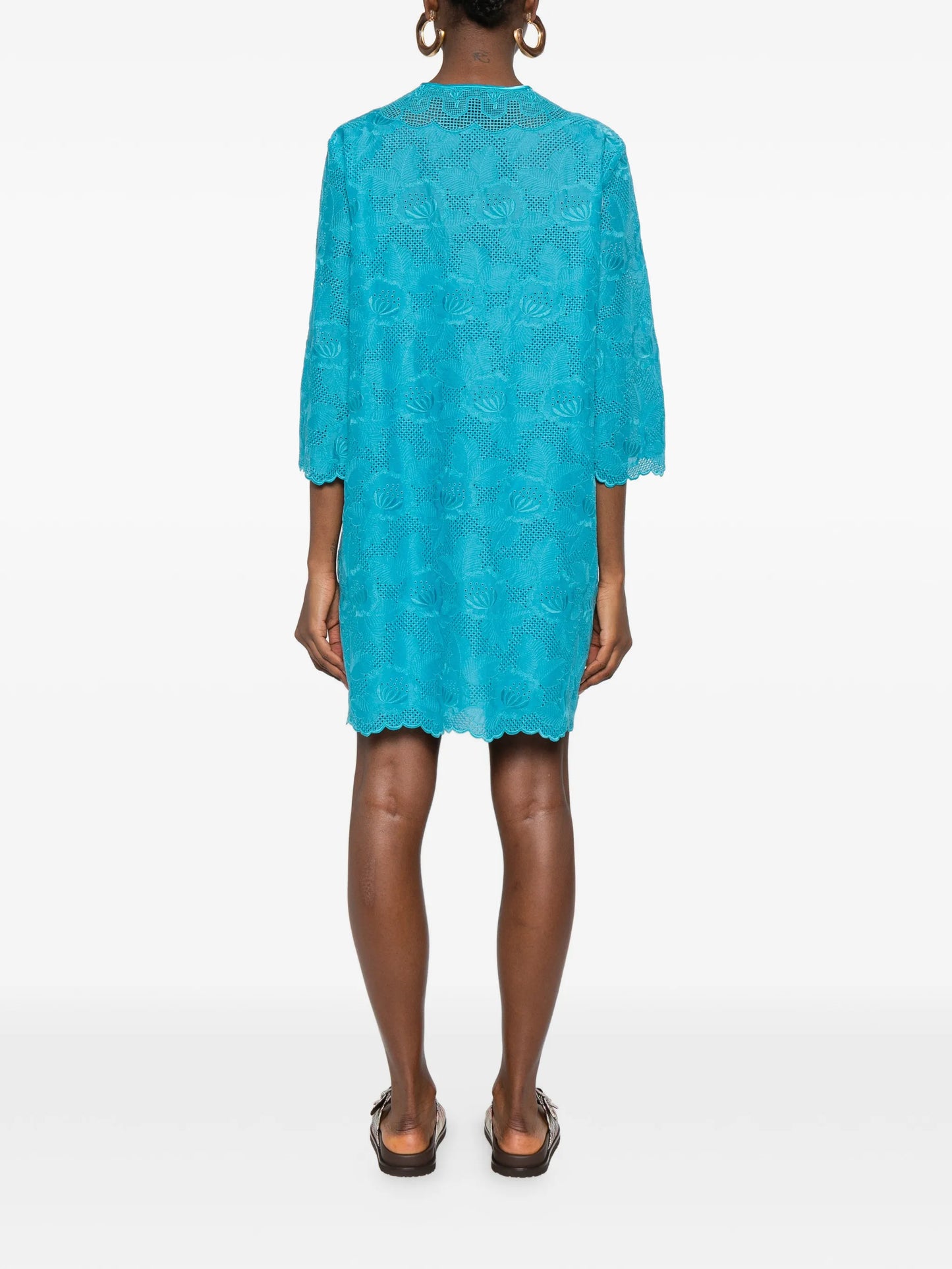 laced self-tie mini dress