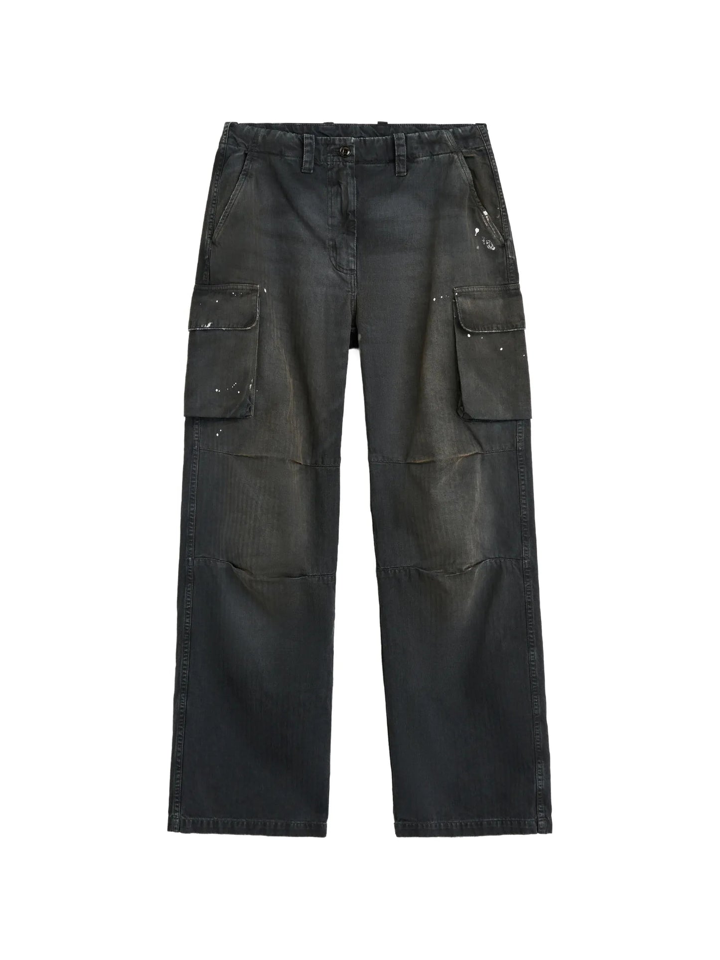 Peak cargo herringbone trousers