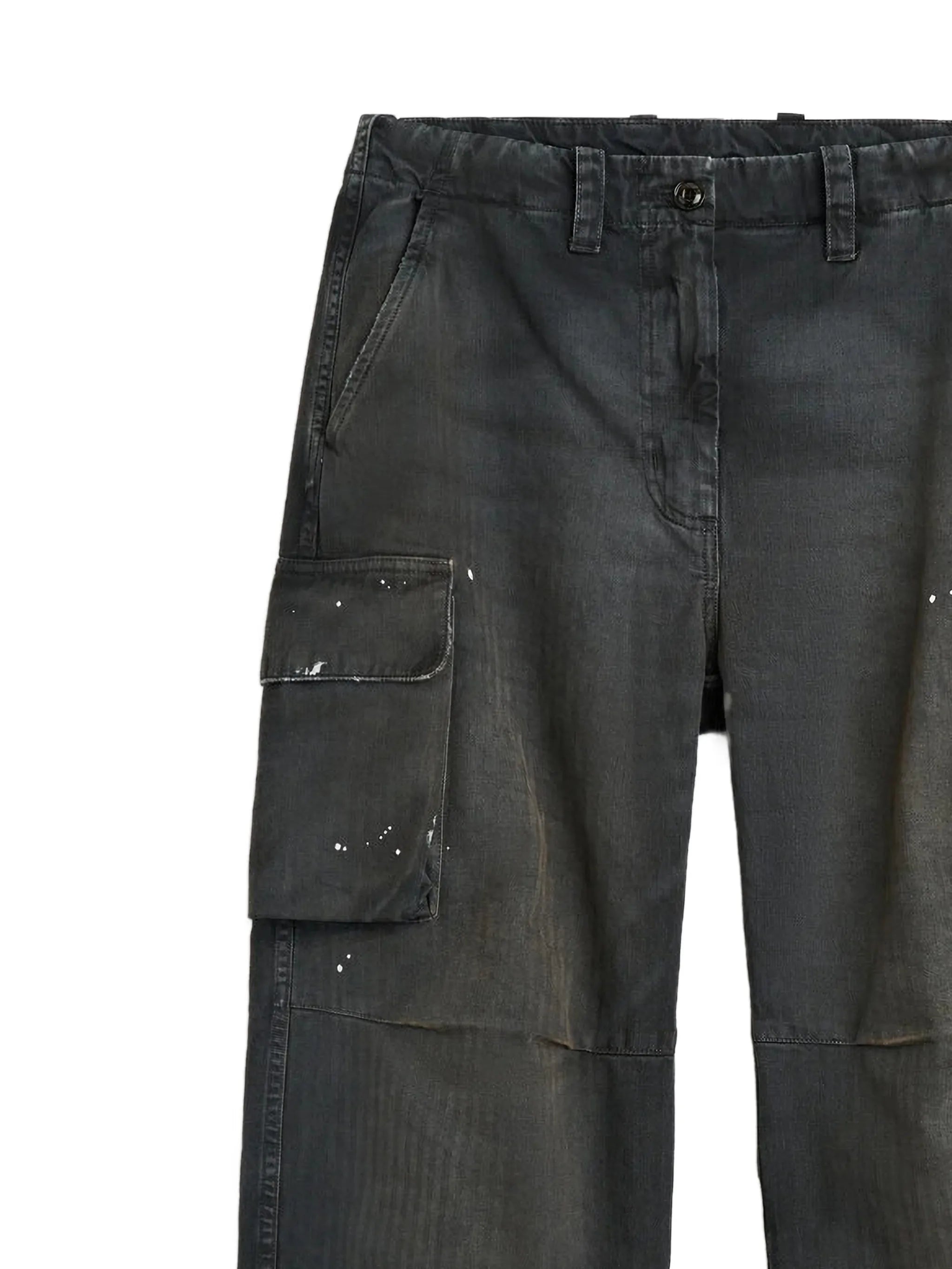 Peak cargo herringbone trousers