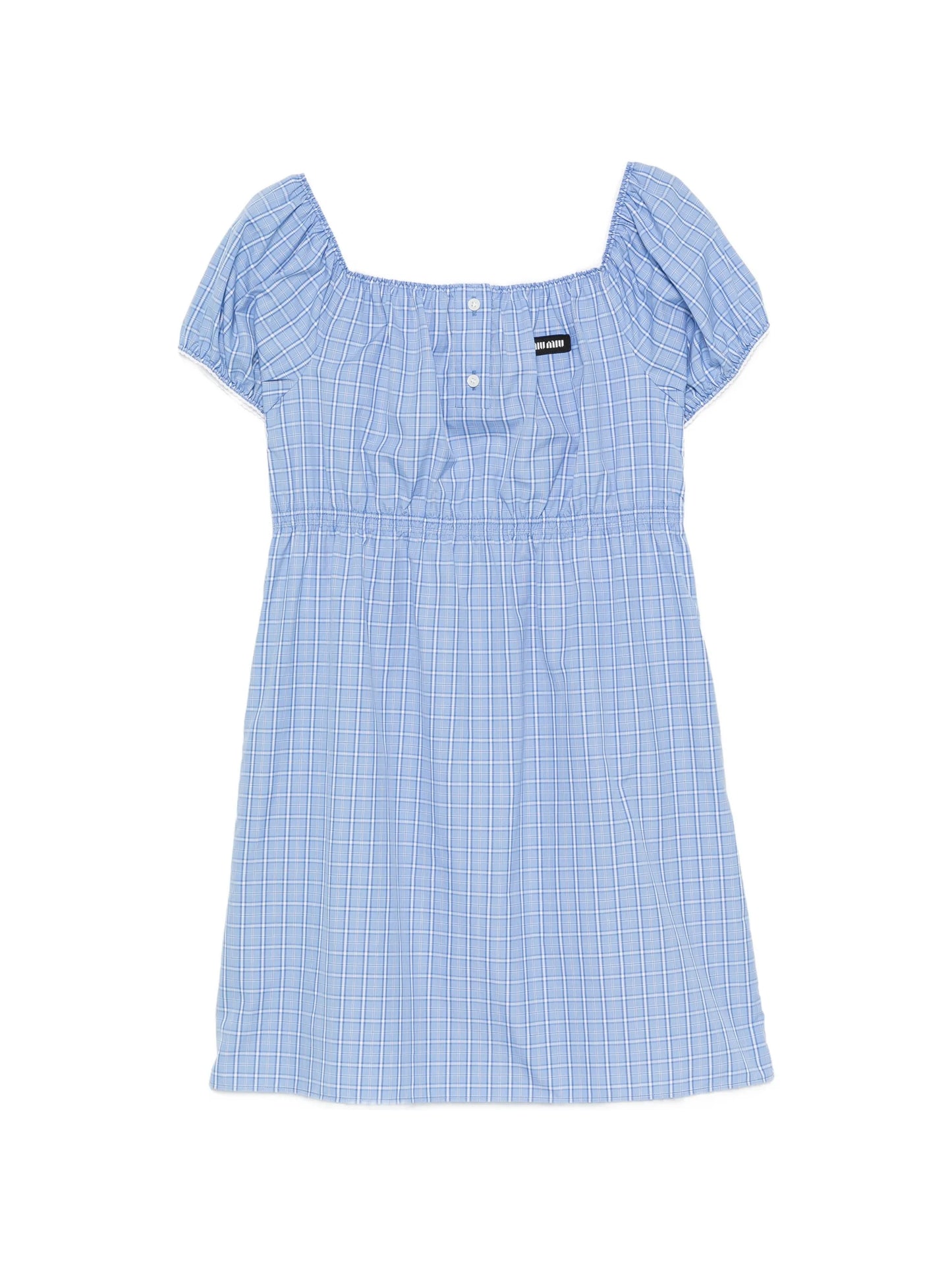 checked poplin mini-dress