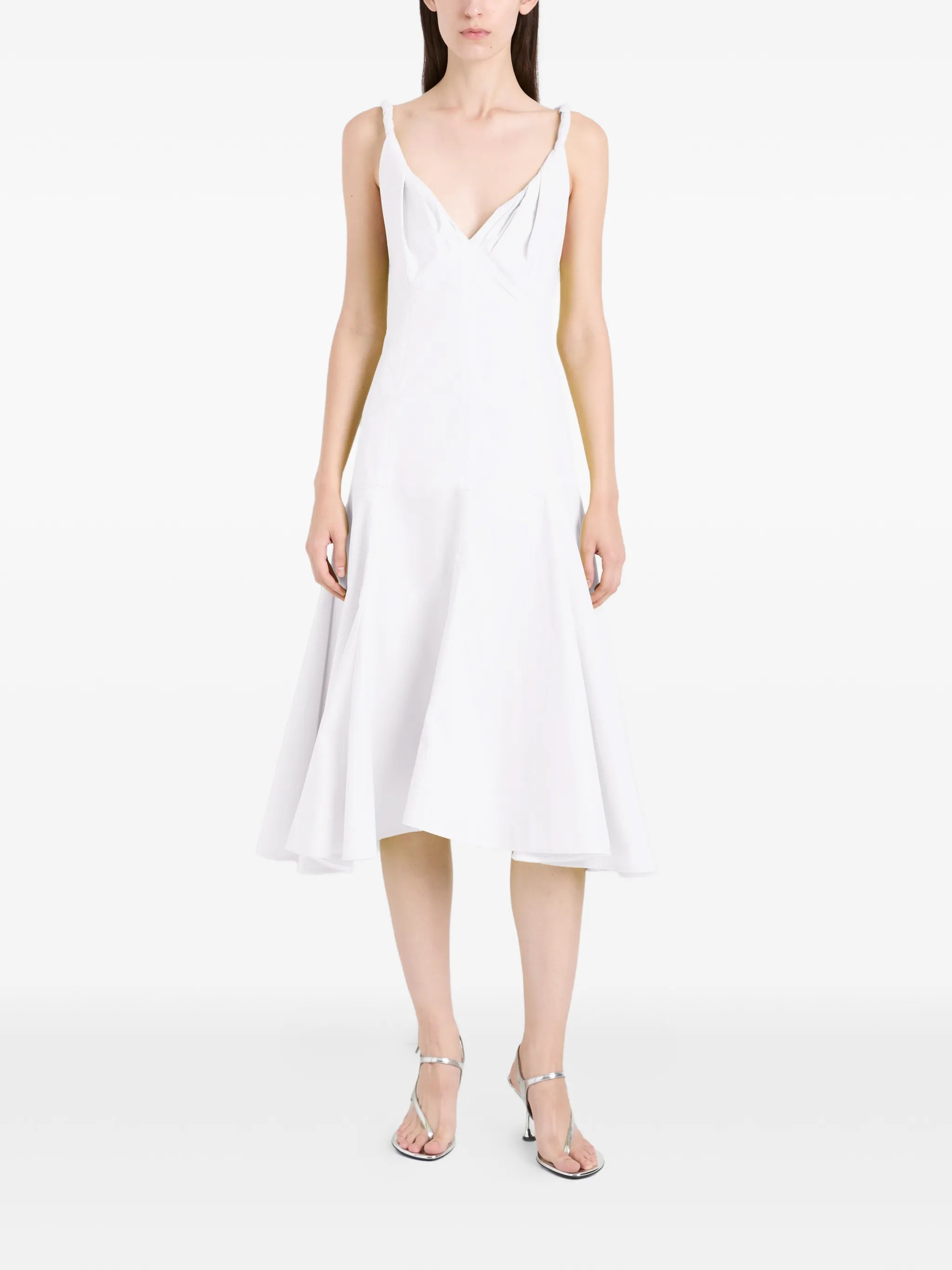 Leo twisted-strap midi dress