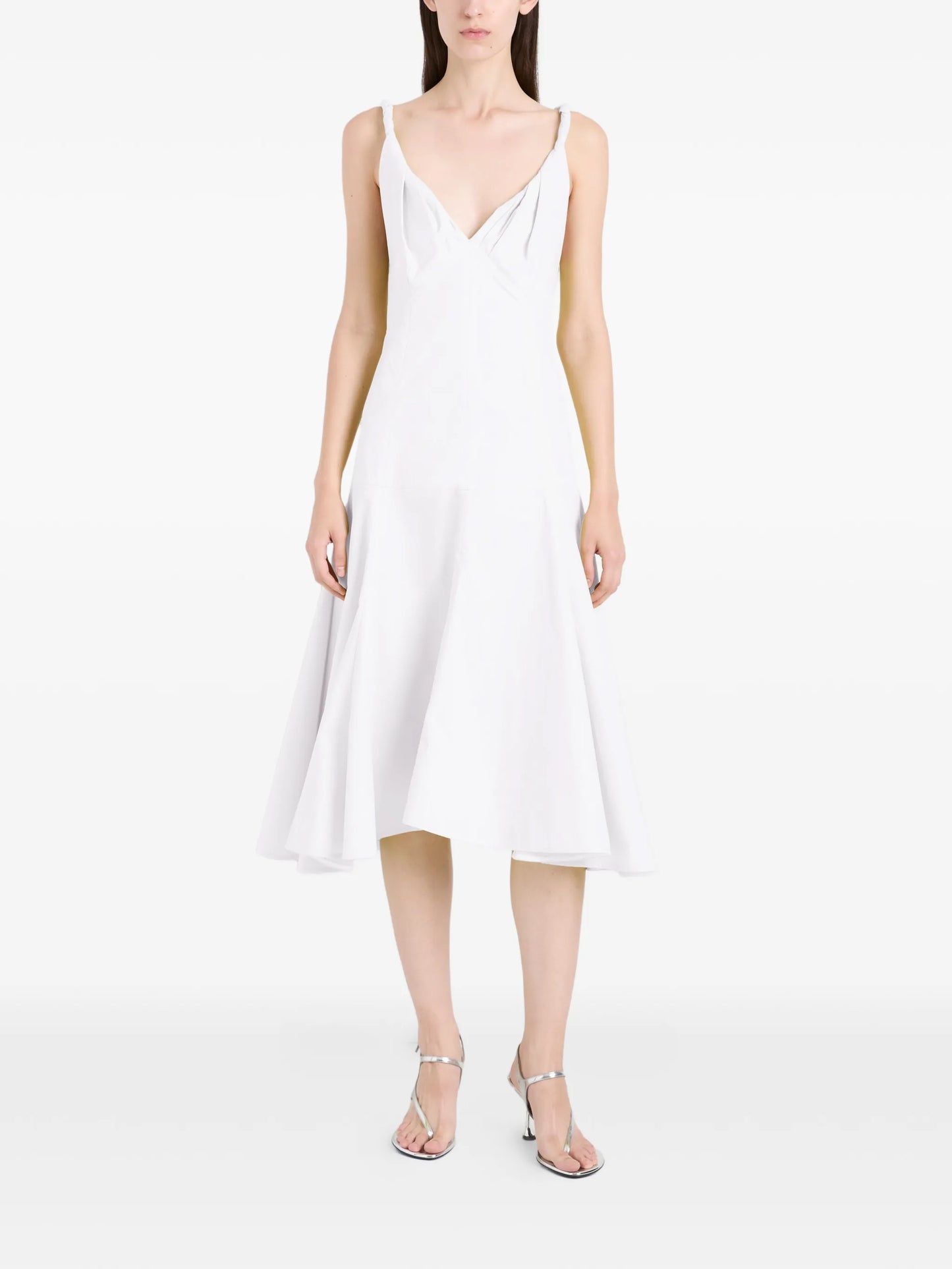 Leo twisted-strap midi dress