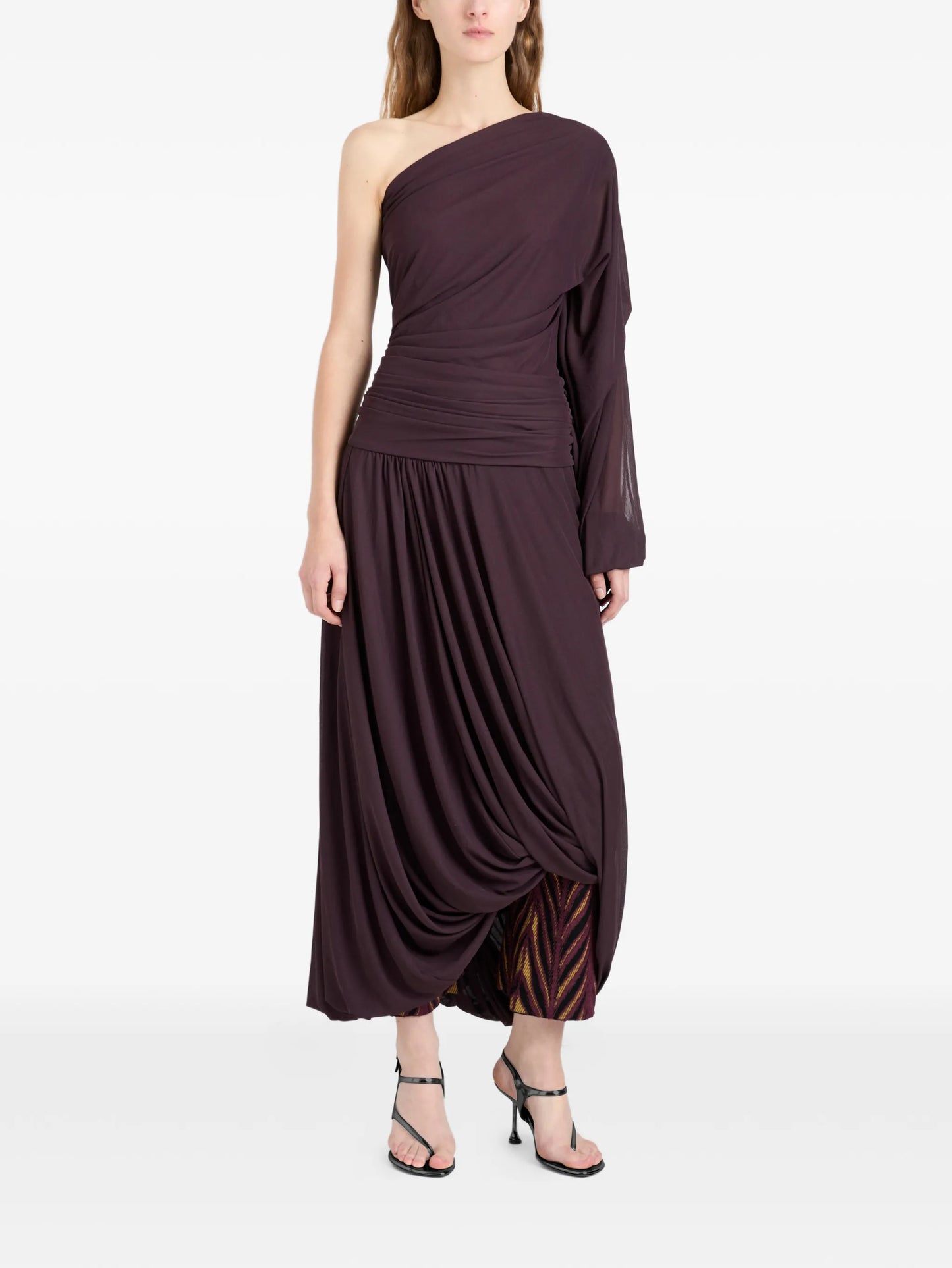Gabri one-shoulder pleated midi dress