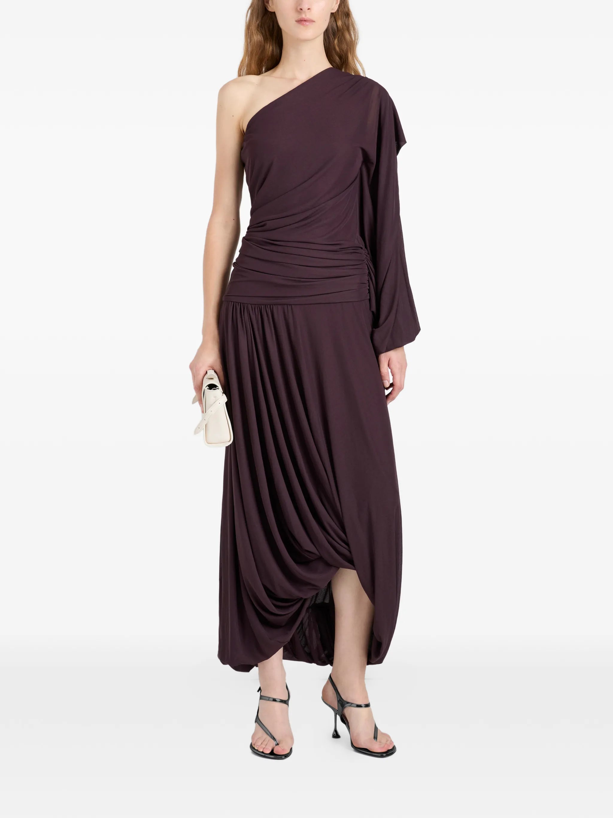 Gabri one-shoulder pleated midi dress