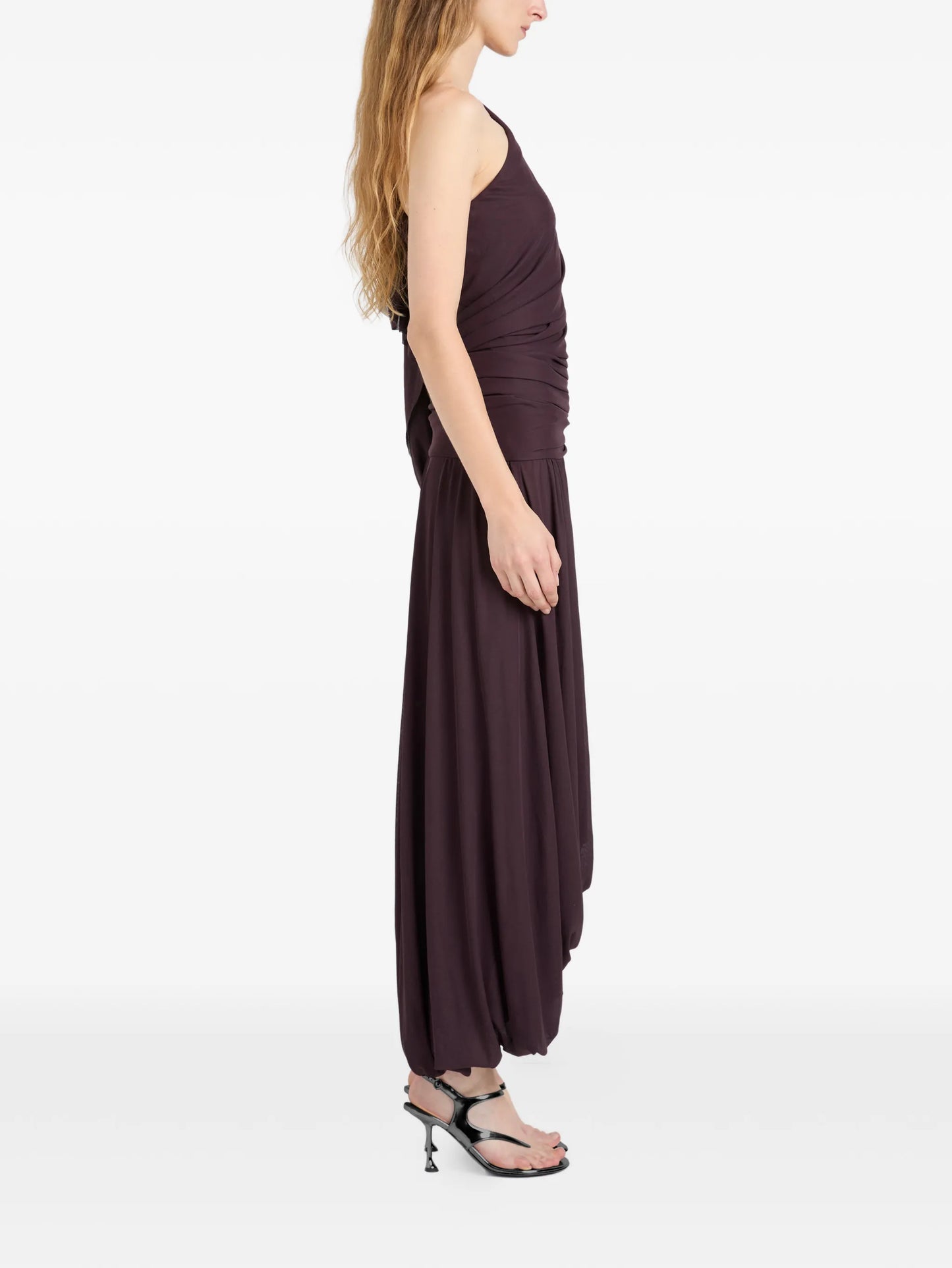 Gabri one-shoulder pleated midi dress