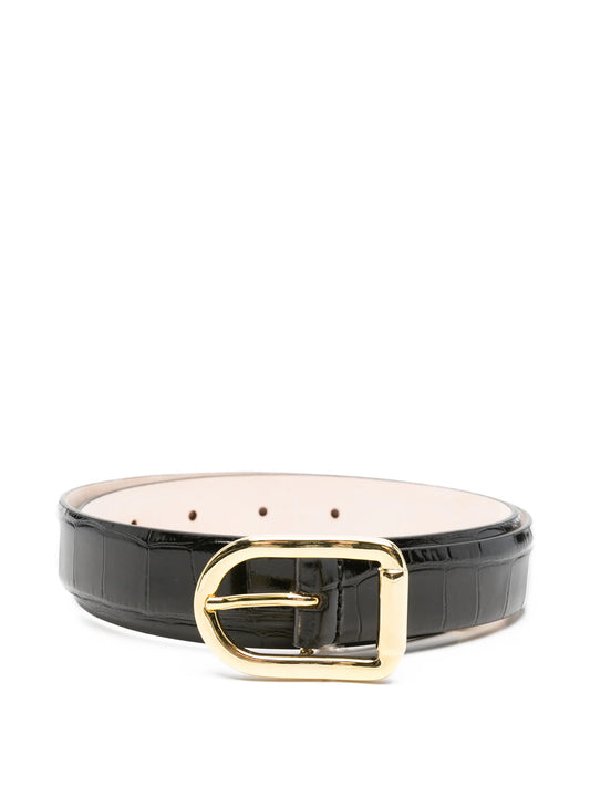 Mija crocodile-effect buckle belt