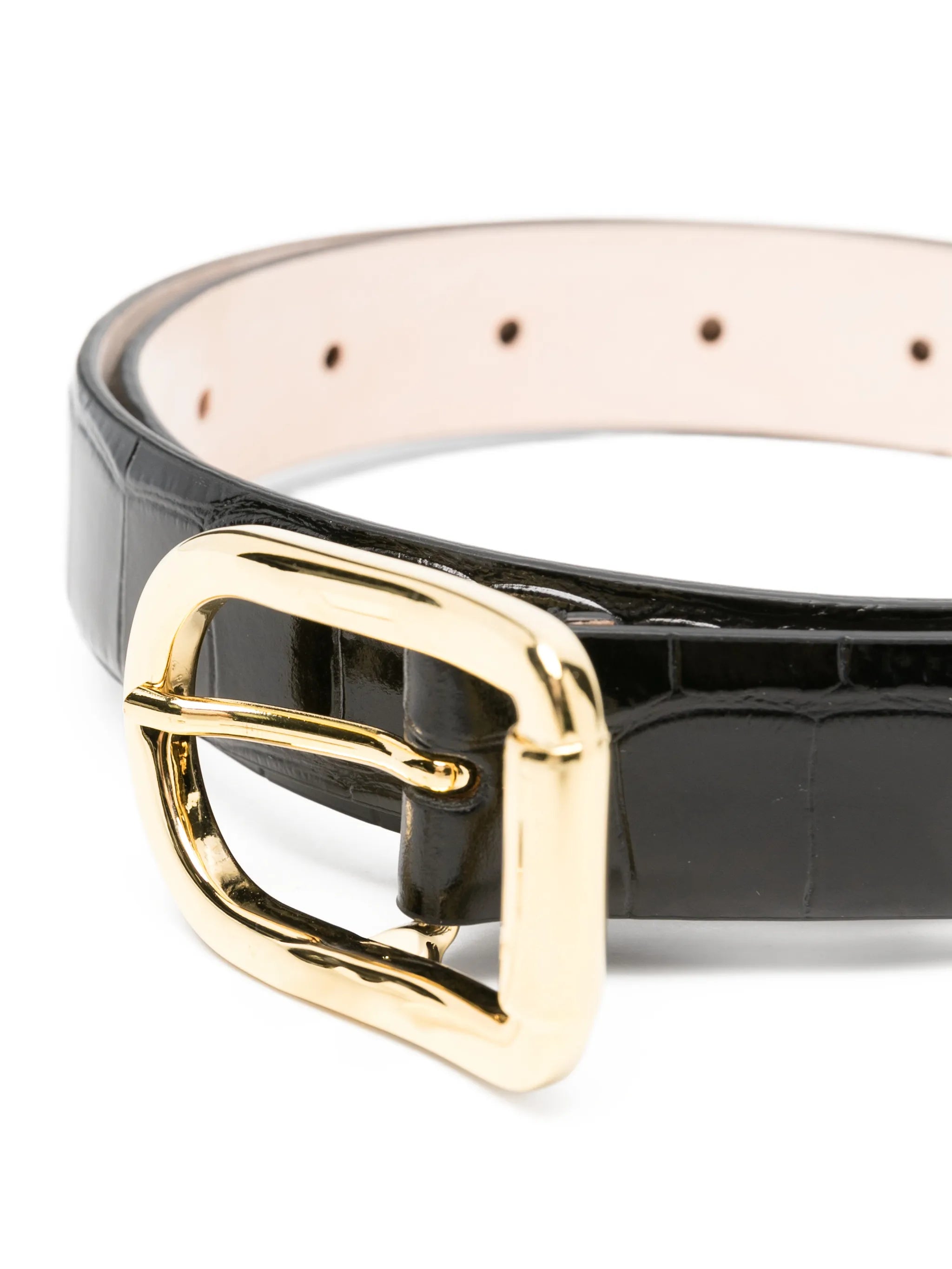 Mija crocodile-effect buckle belt