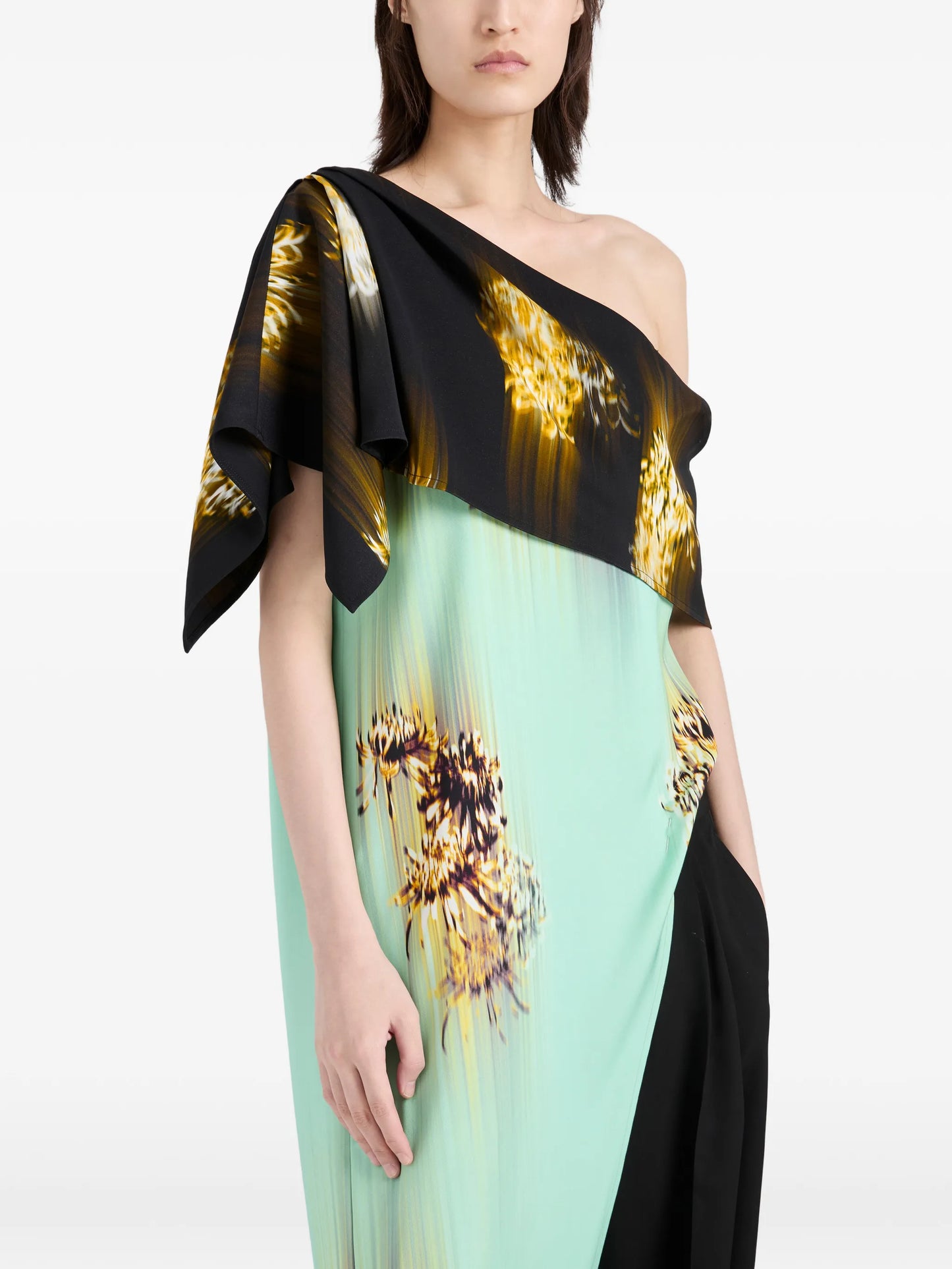 Haya one-shoulder printed top