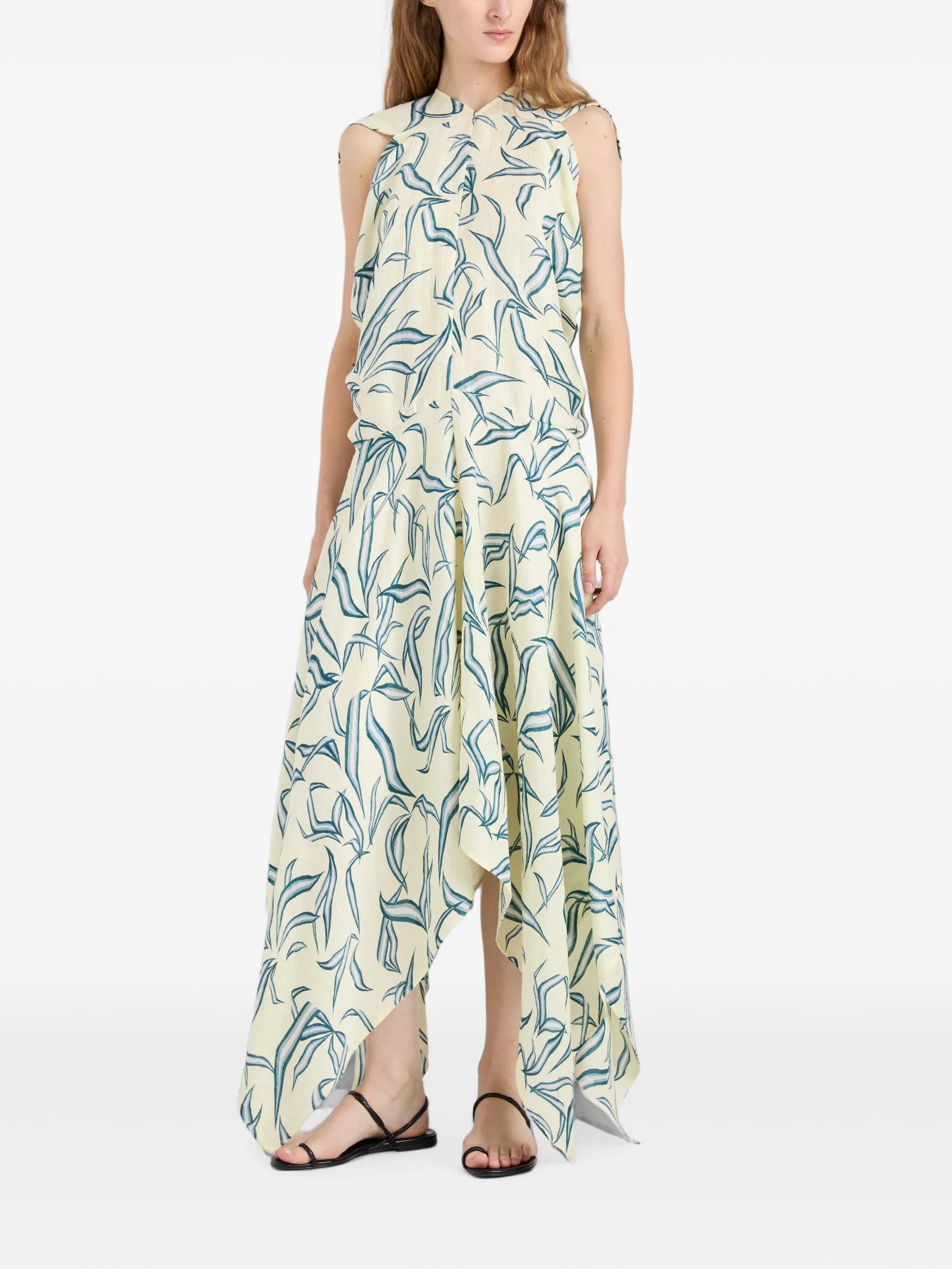 Sybella Dress in metalasse silk linen