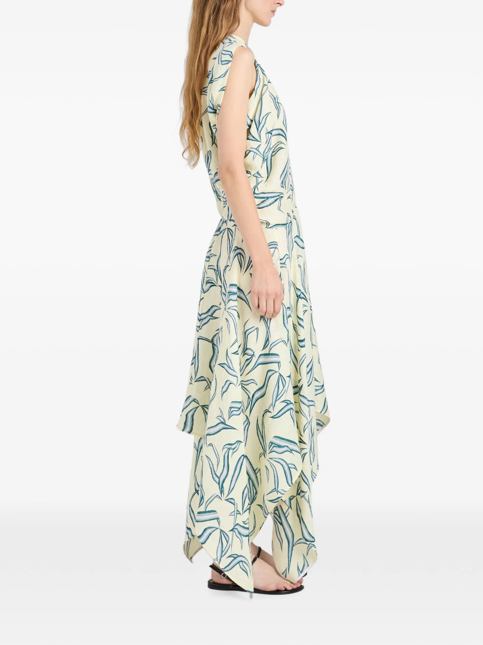 Sybella dress in metalasse silk linen