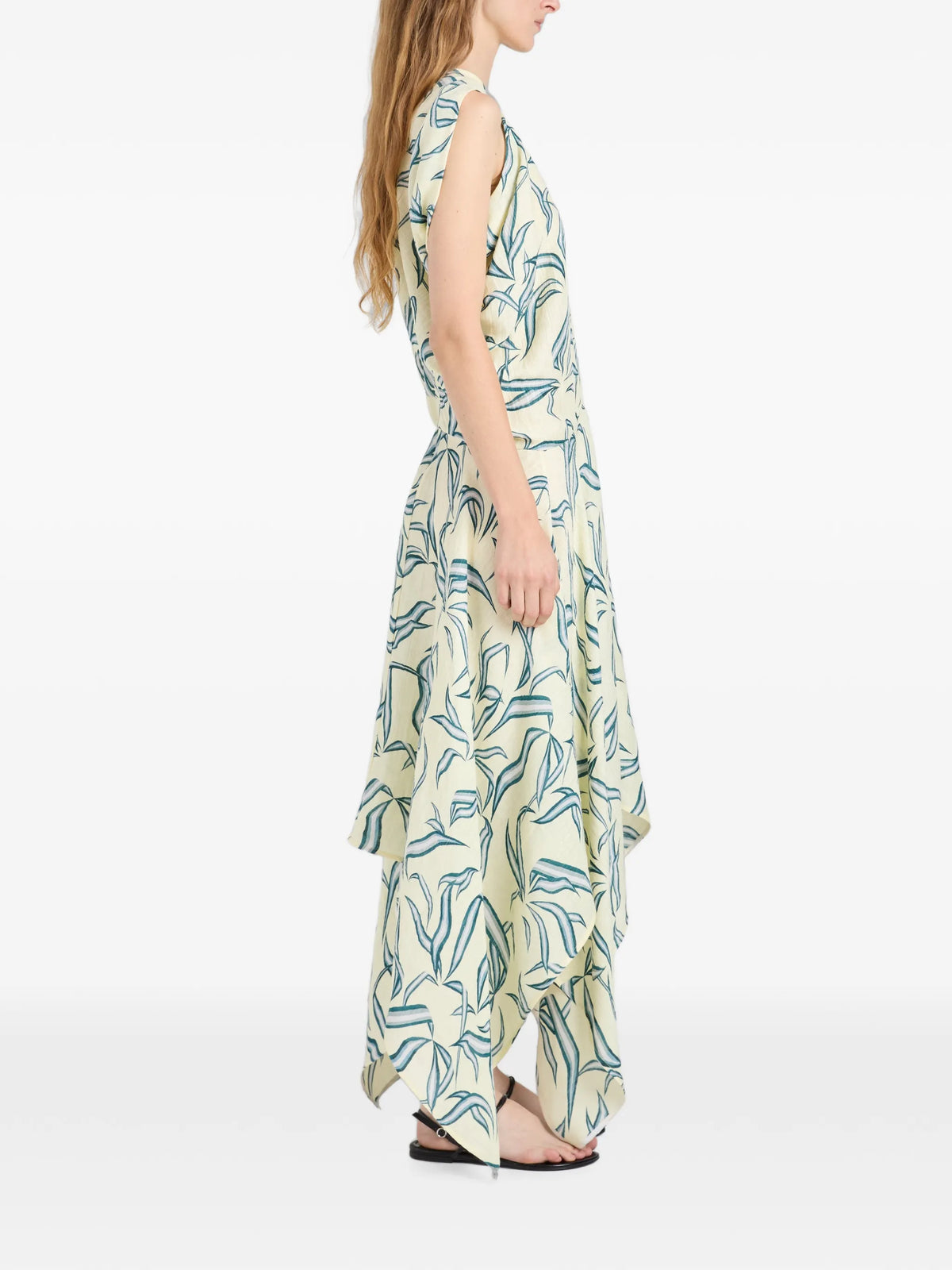 Sybella dress in metalasse silk linen