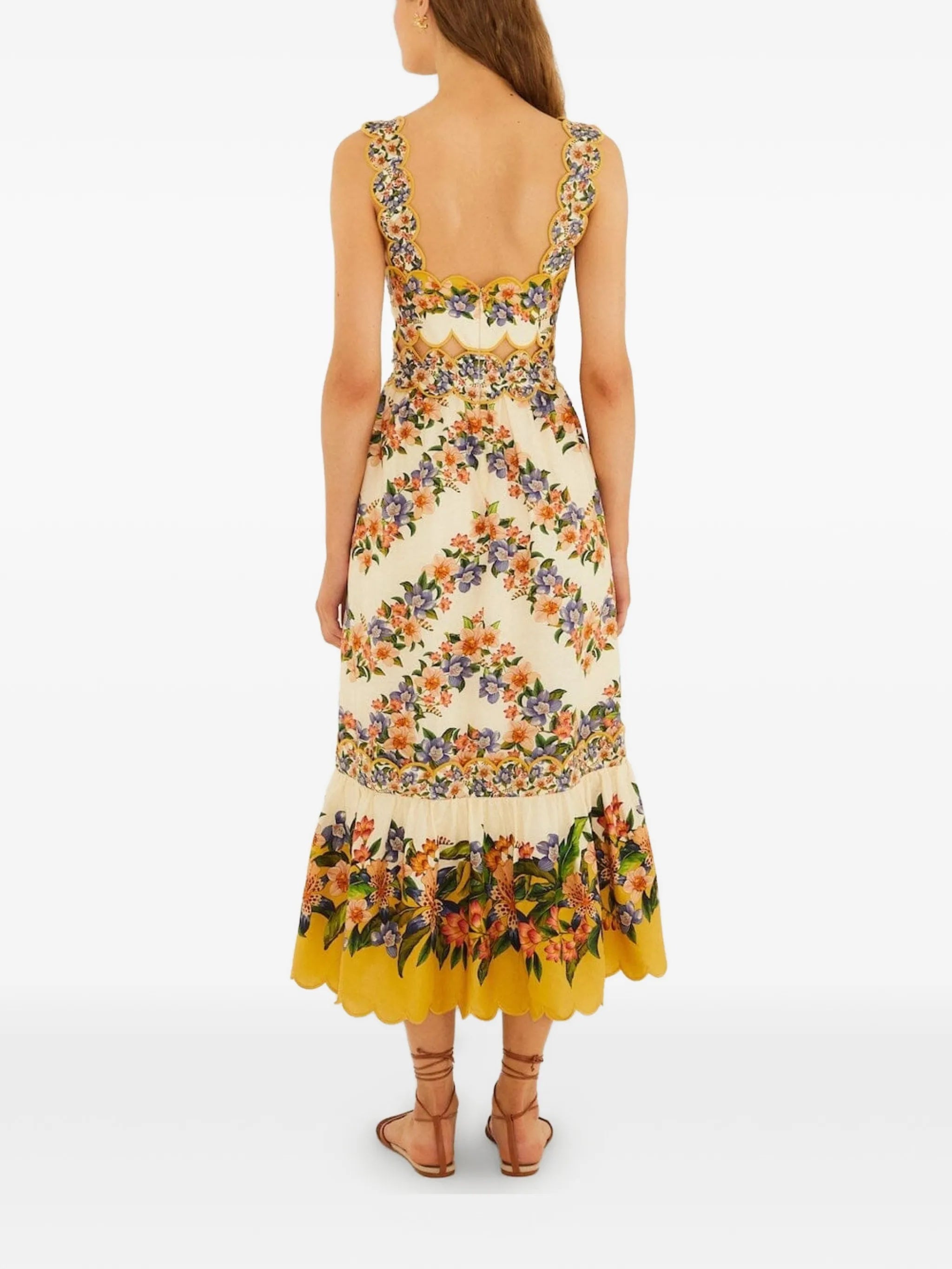 Hilo floral-print scalloped dress