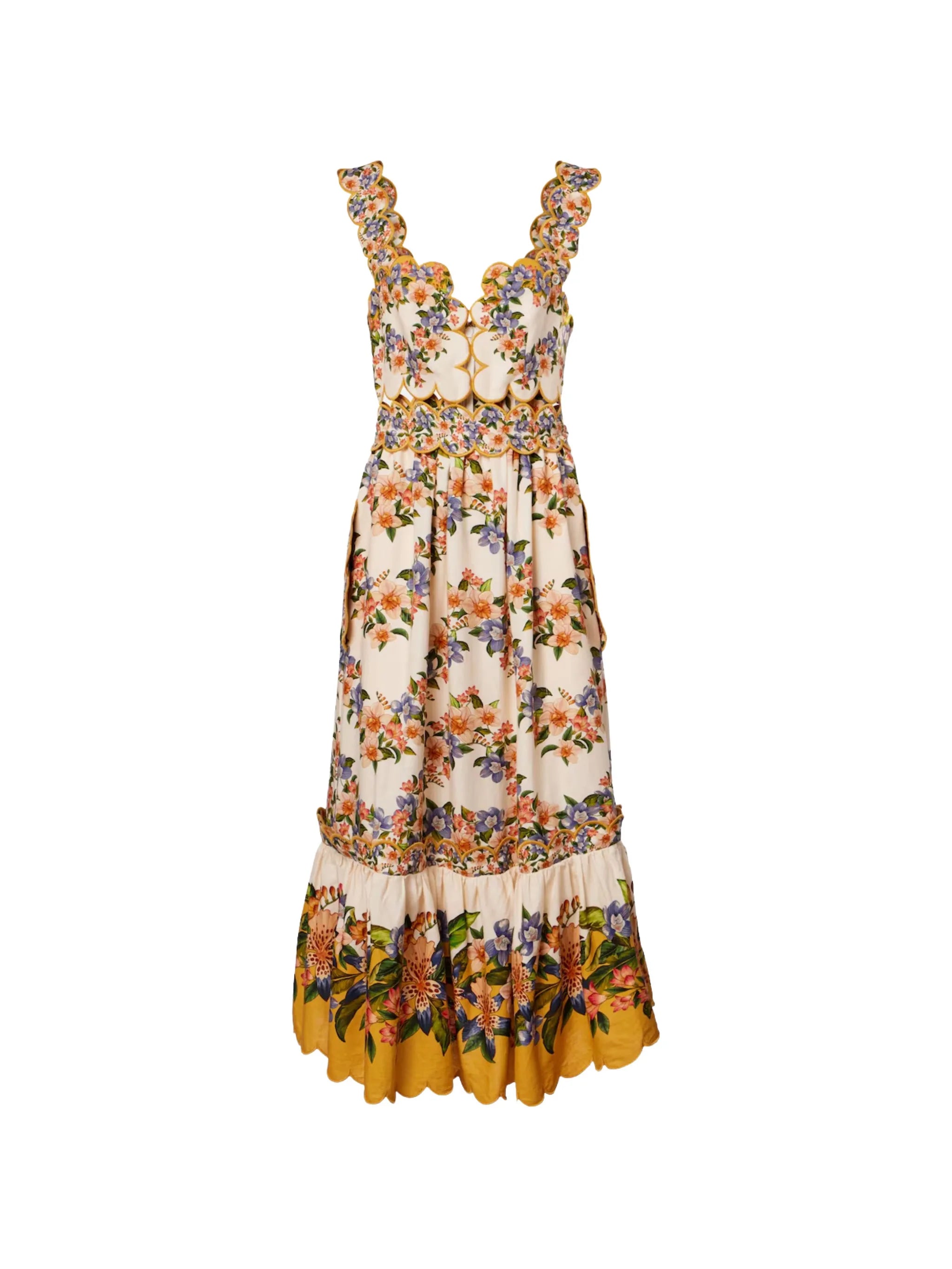 Hilo floral-print scalloped dress