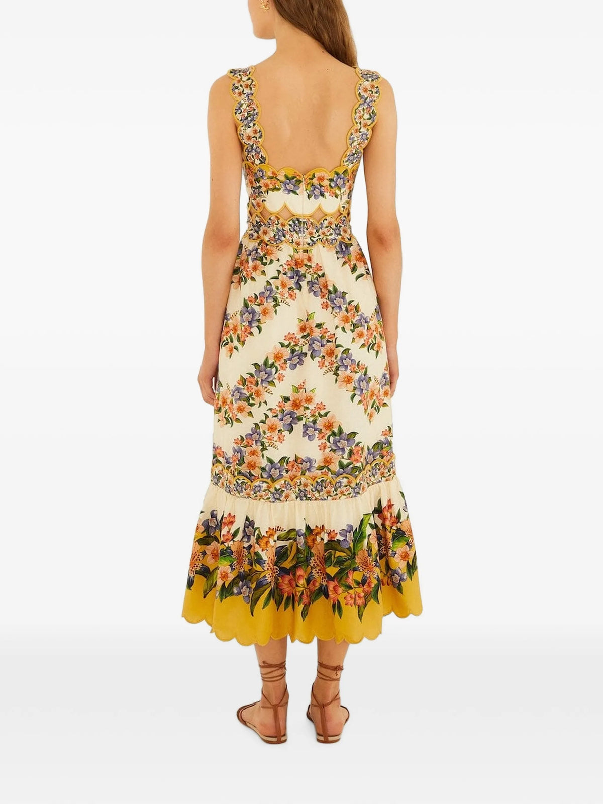 Hilo floral-print scalloped dress