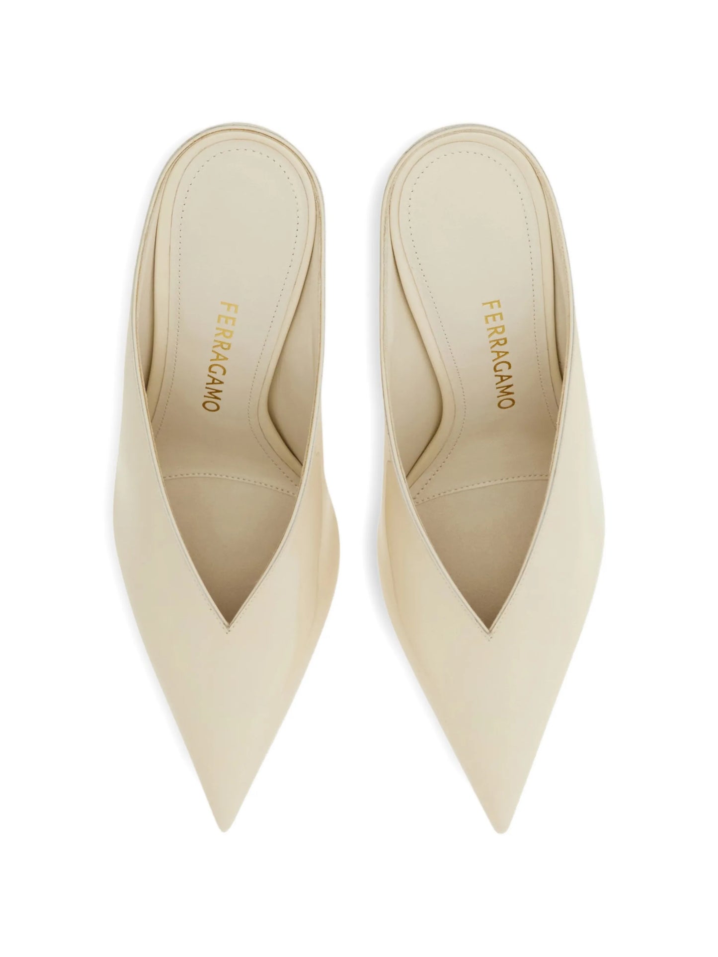 S-shaped heeled mules