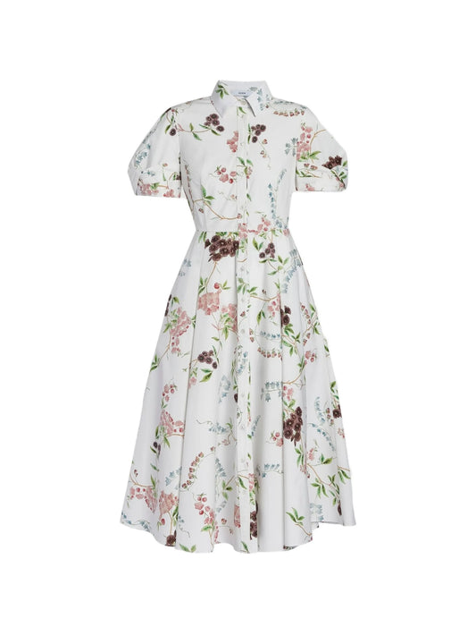 short-sleeve floral-print midi dress