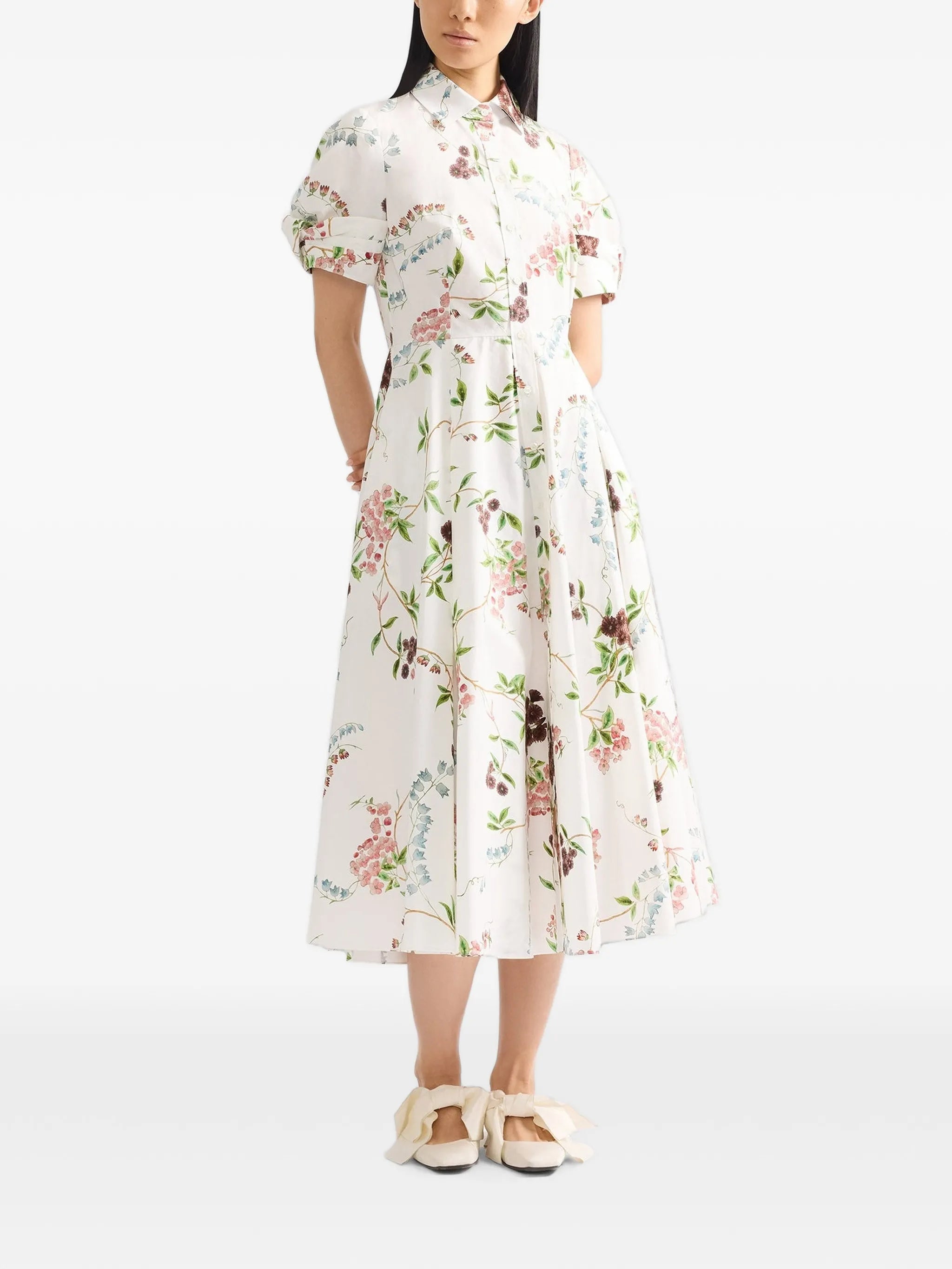 floral-print midi dress