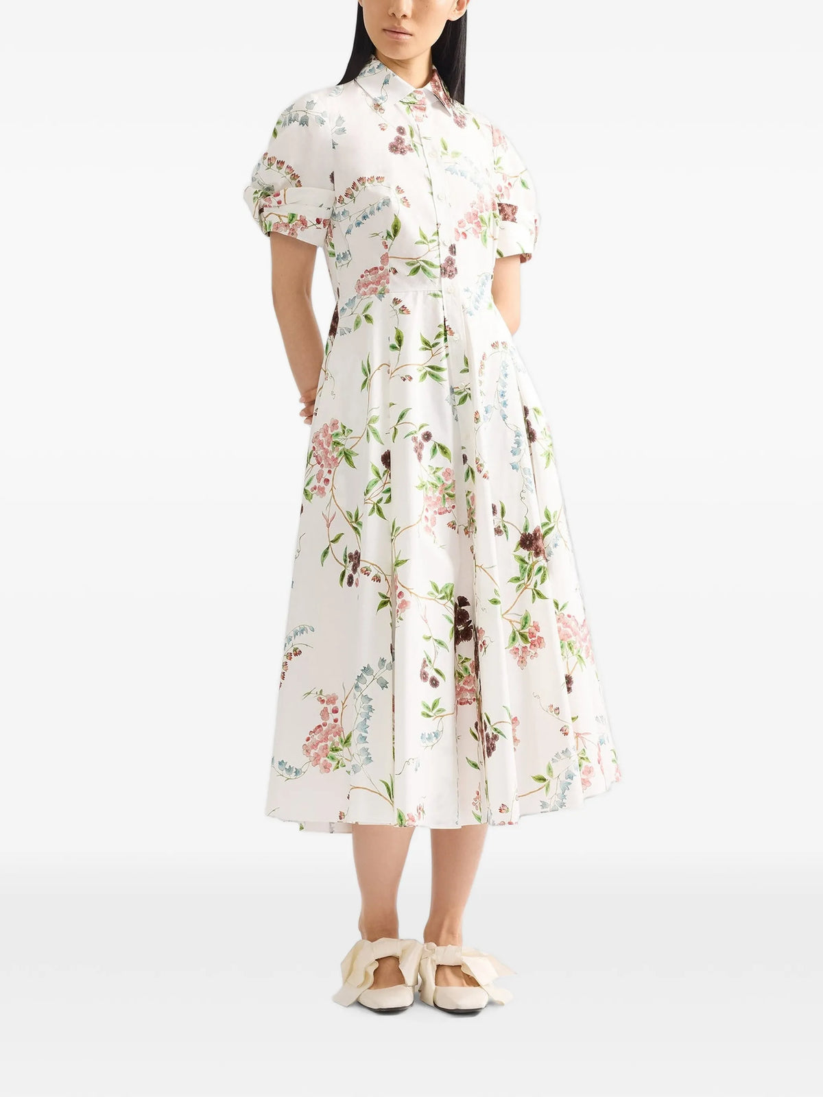 floral-print midi dress