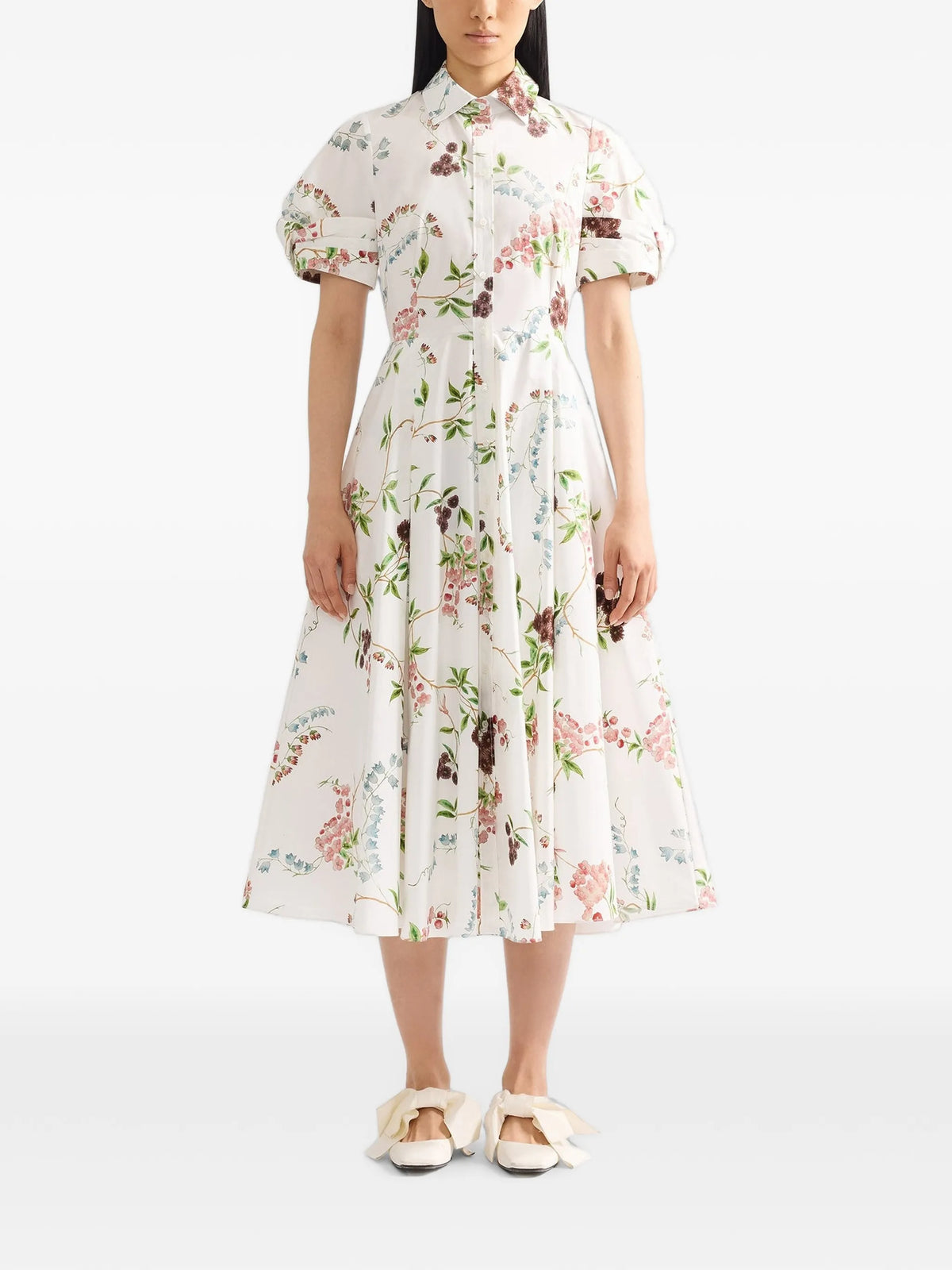 floral-print midi dress