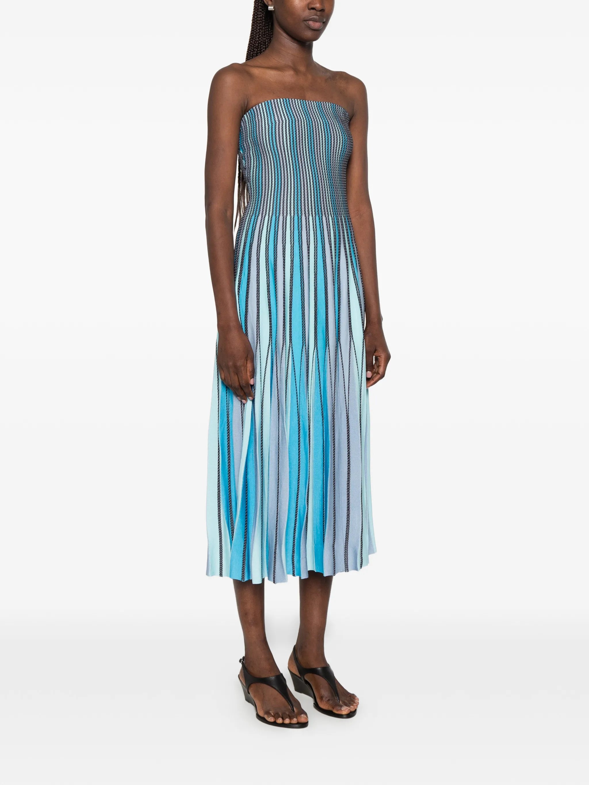 Soleil striped midi dress