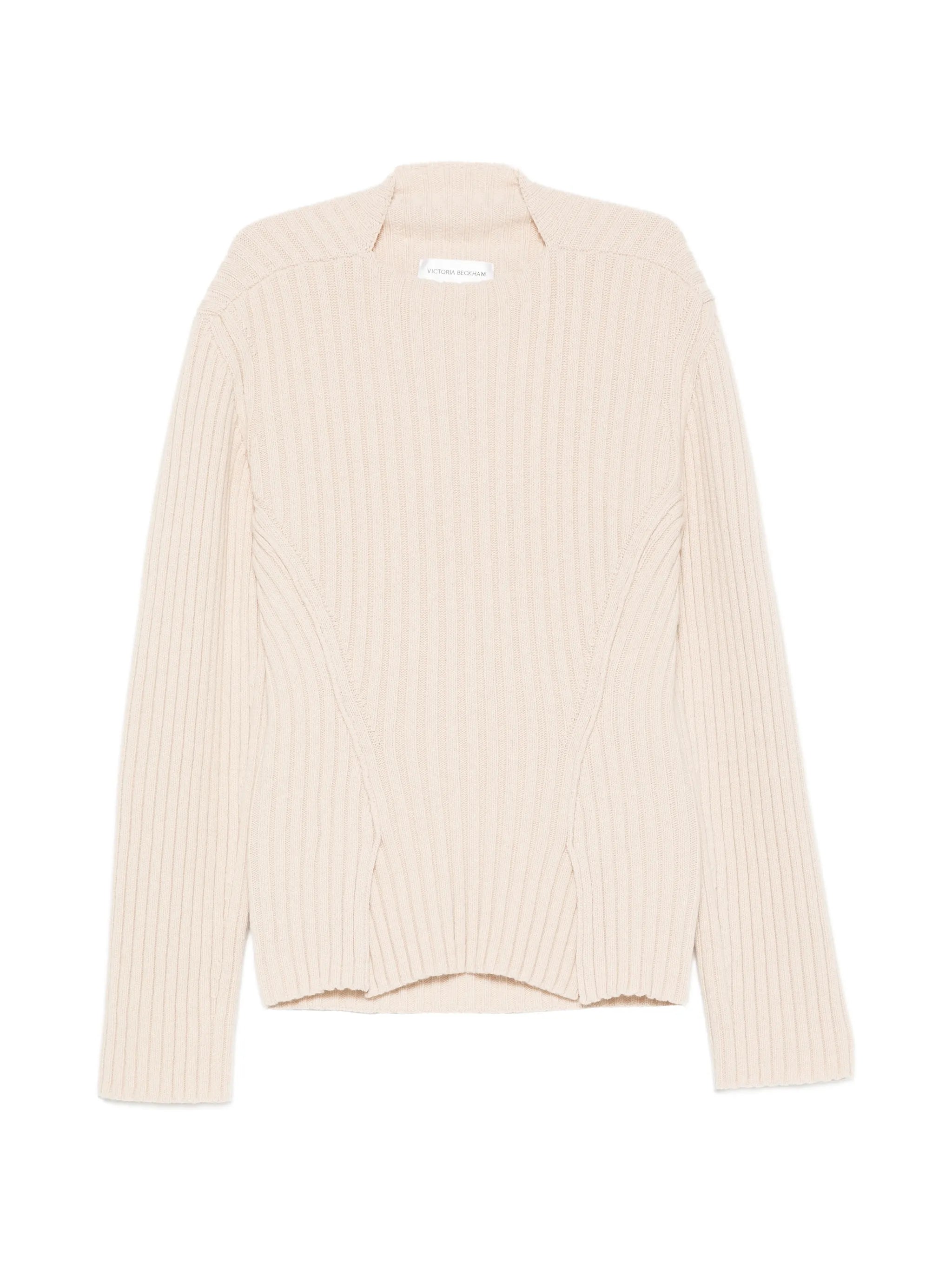 ribbed-knit slit-hem sweater