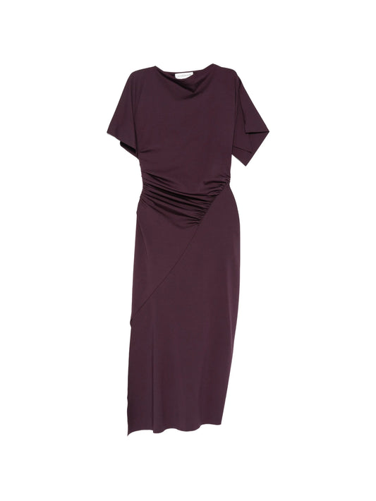 blousey midi dress in blackcurrant