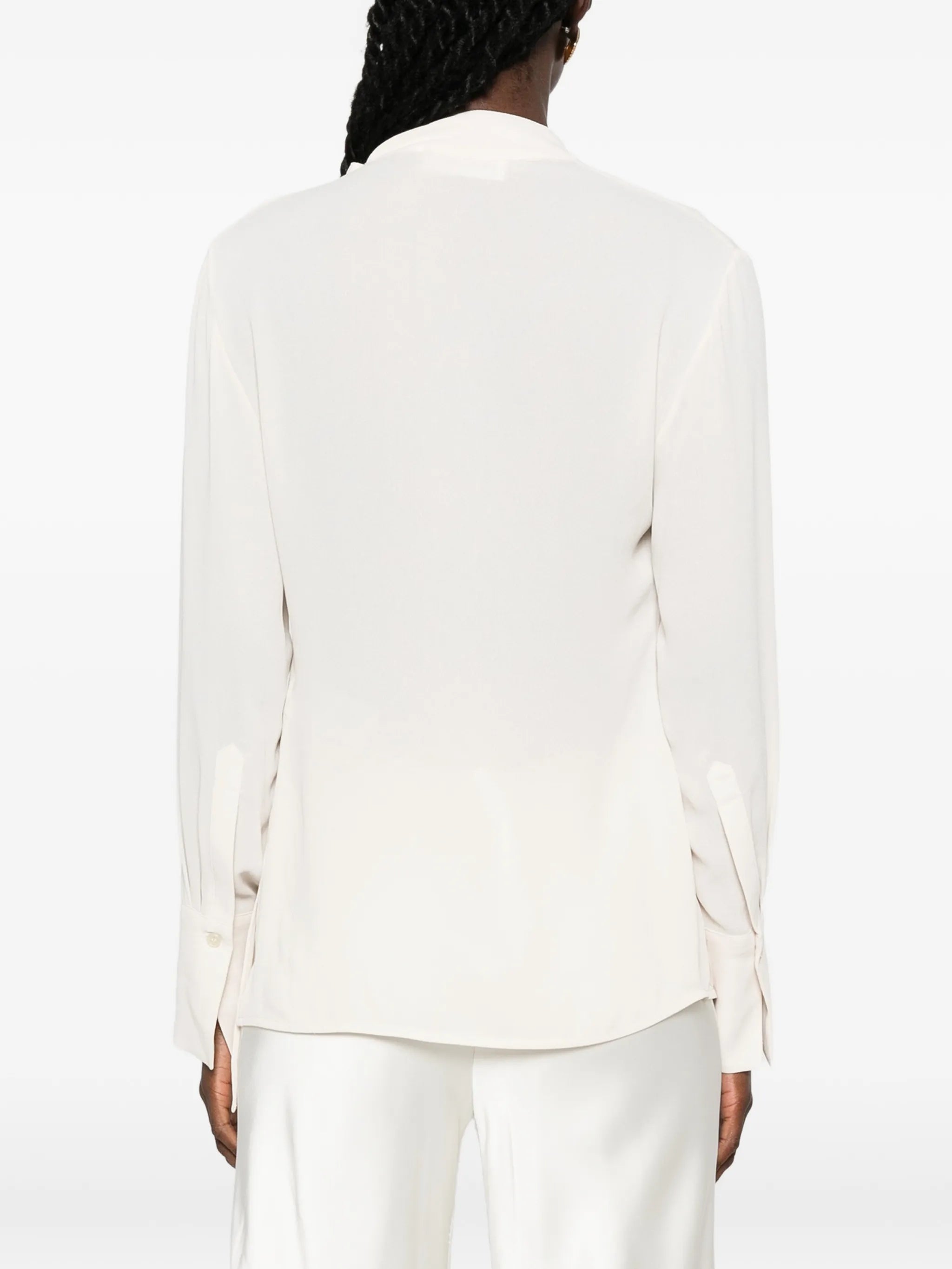seam-detail long-sleeve blouse