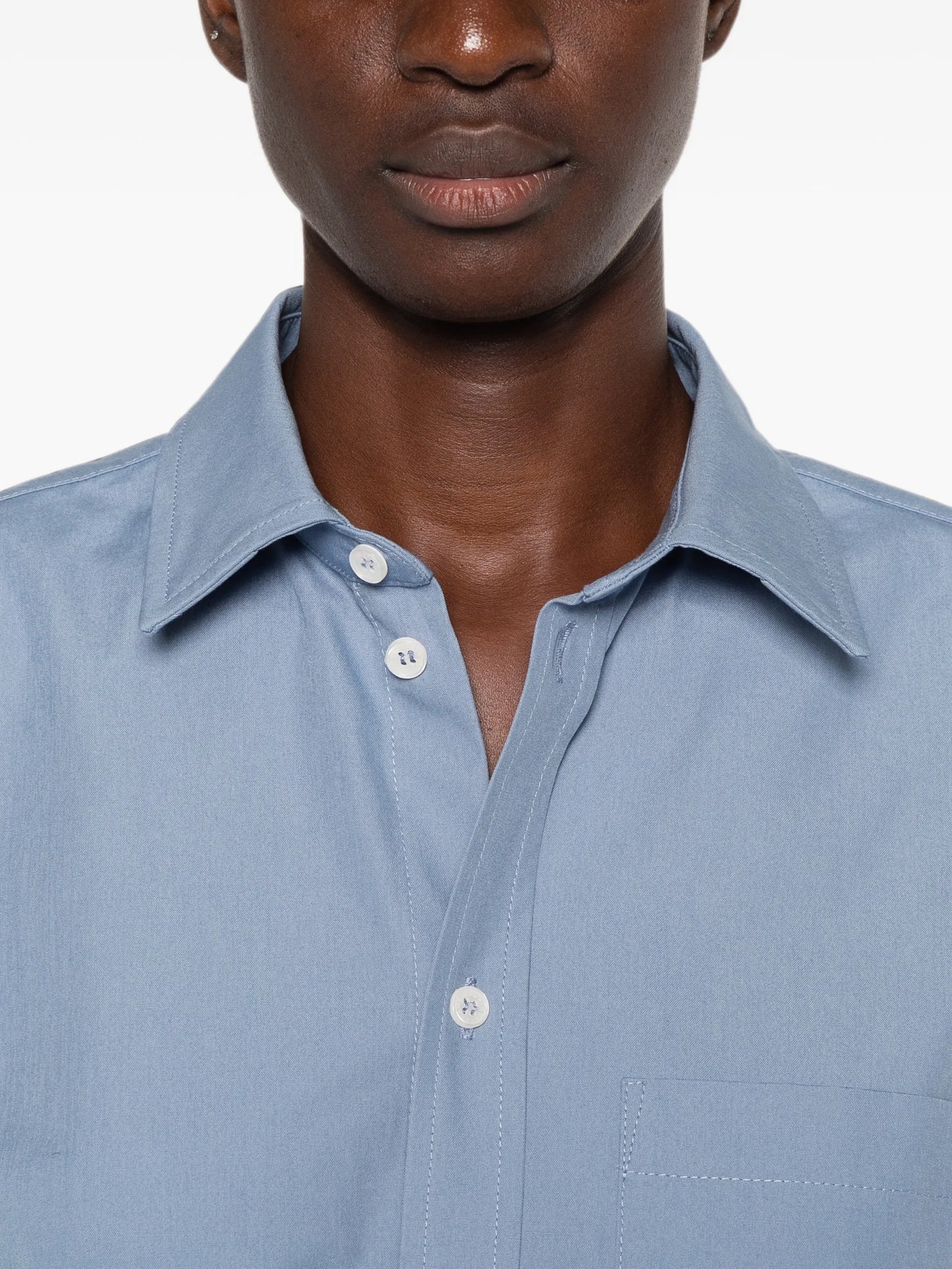 chest-pocket button-up shirt