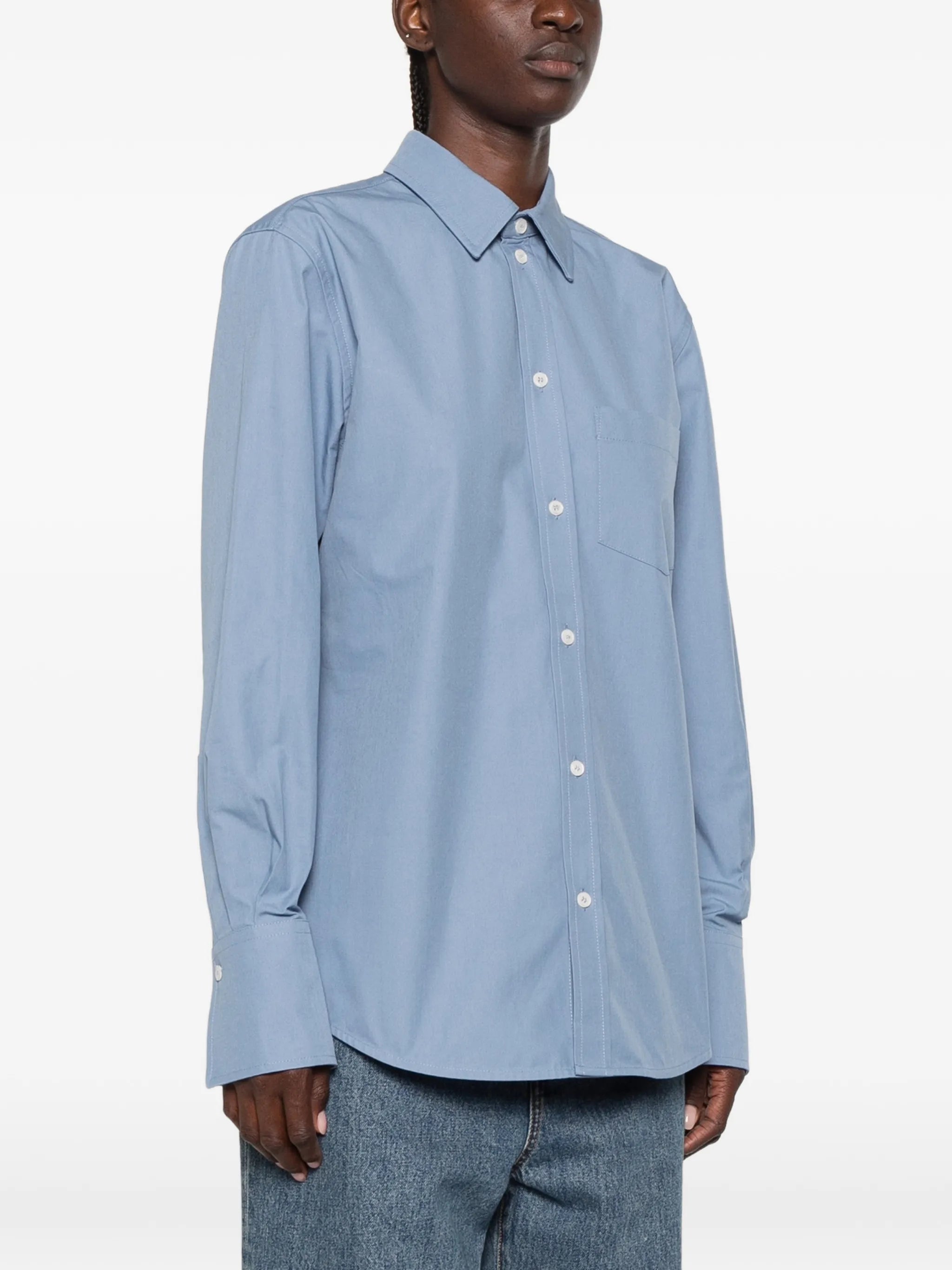 chest-pocket button-up shirt