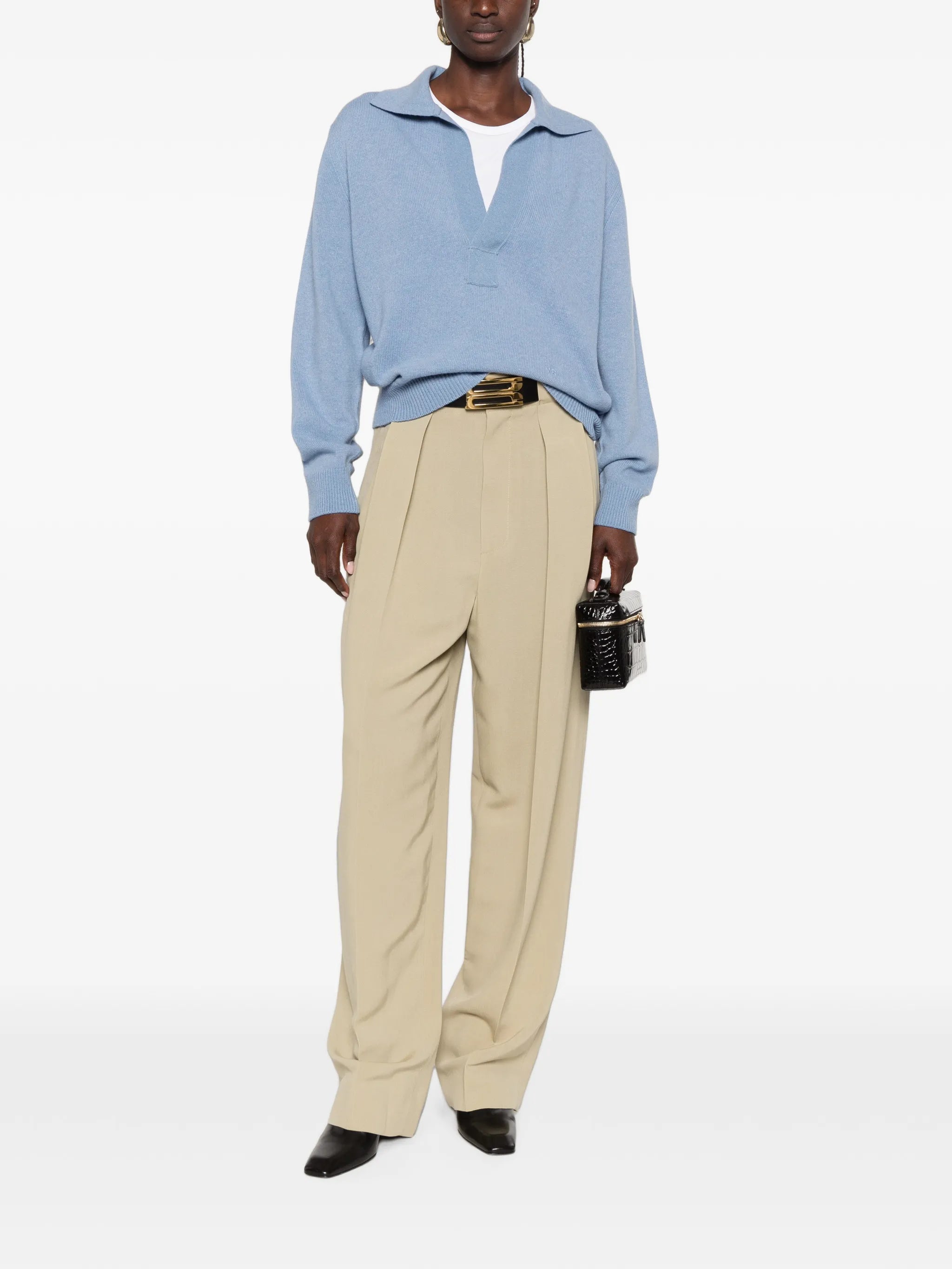 polo-collar sweater