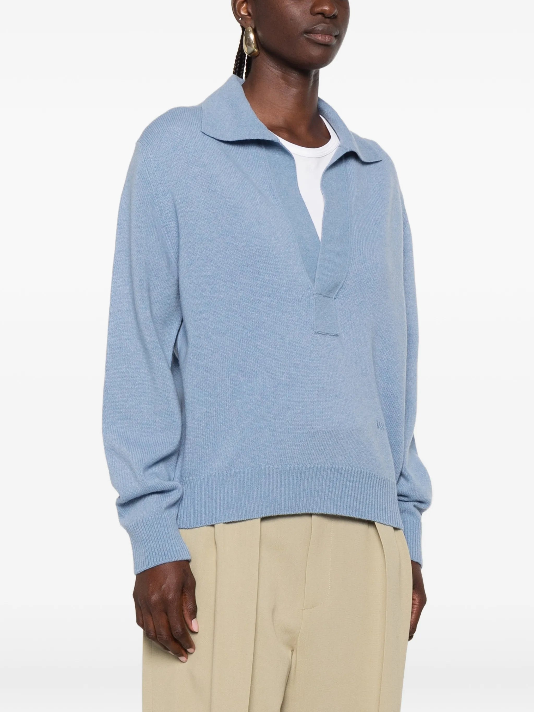 polo-collar sweater