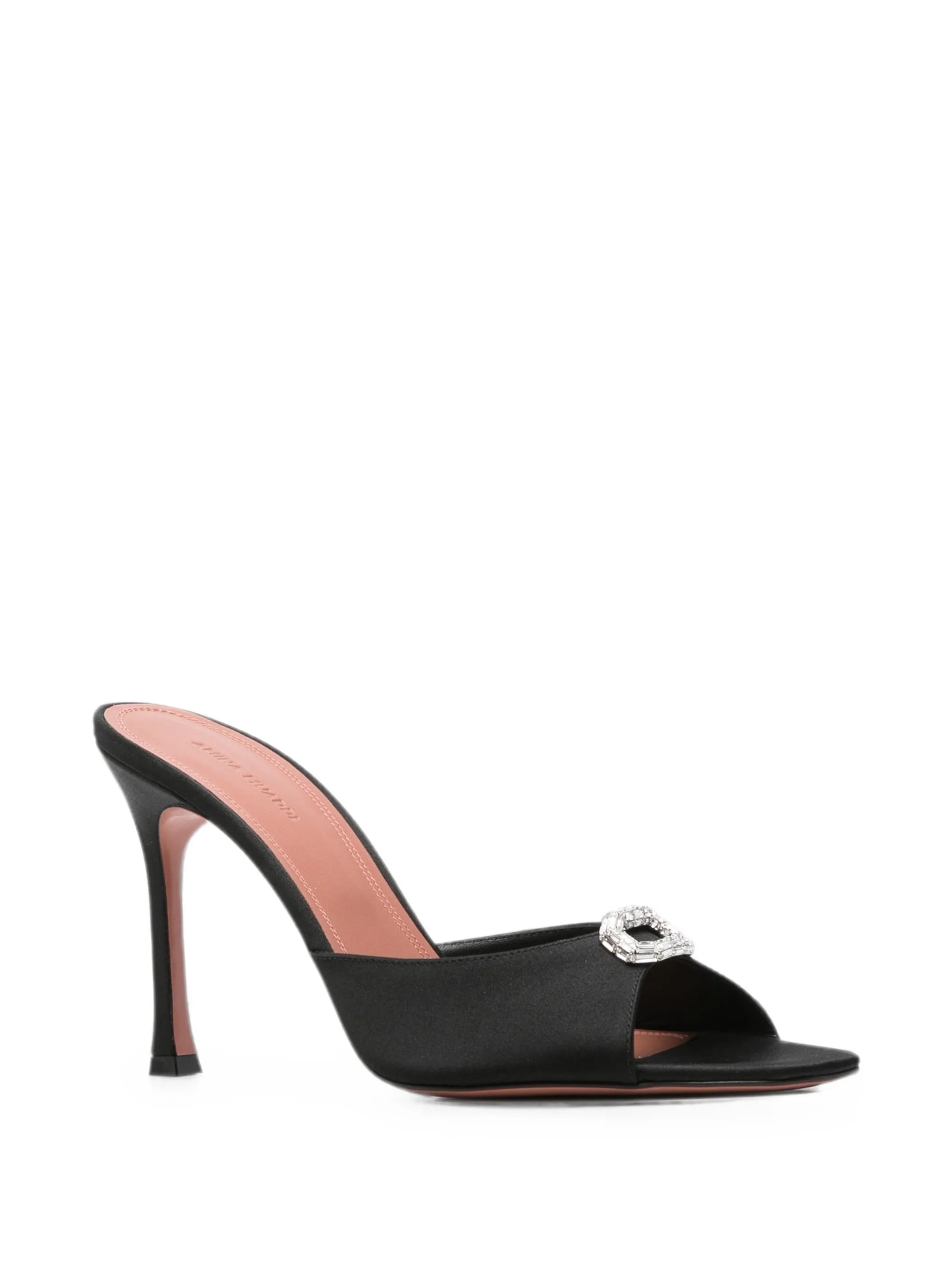 Mini Camelia crystal-buckle satin sandals