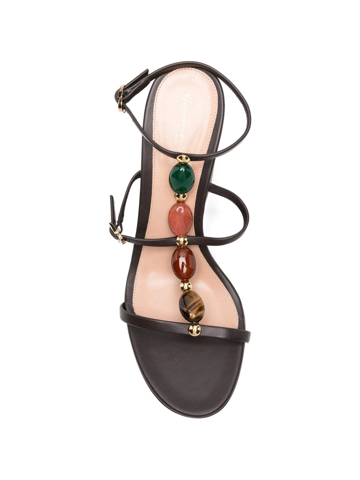 Shanti stone-embellished wedge sandals