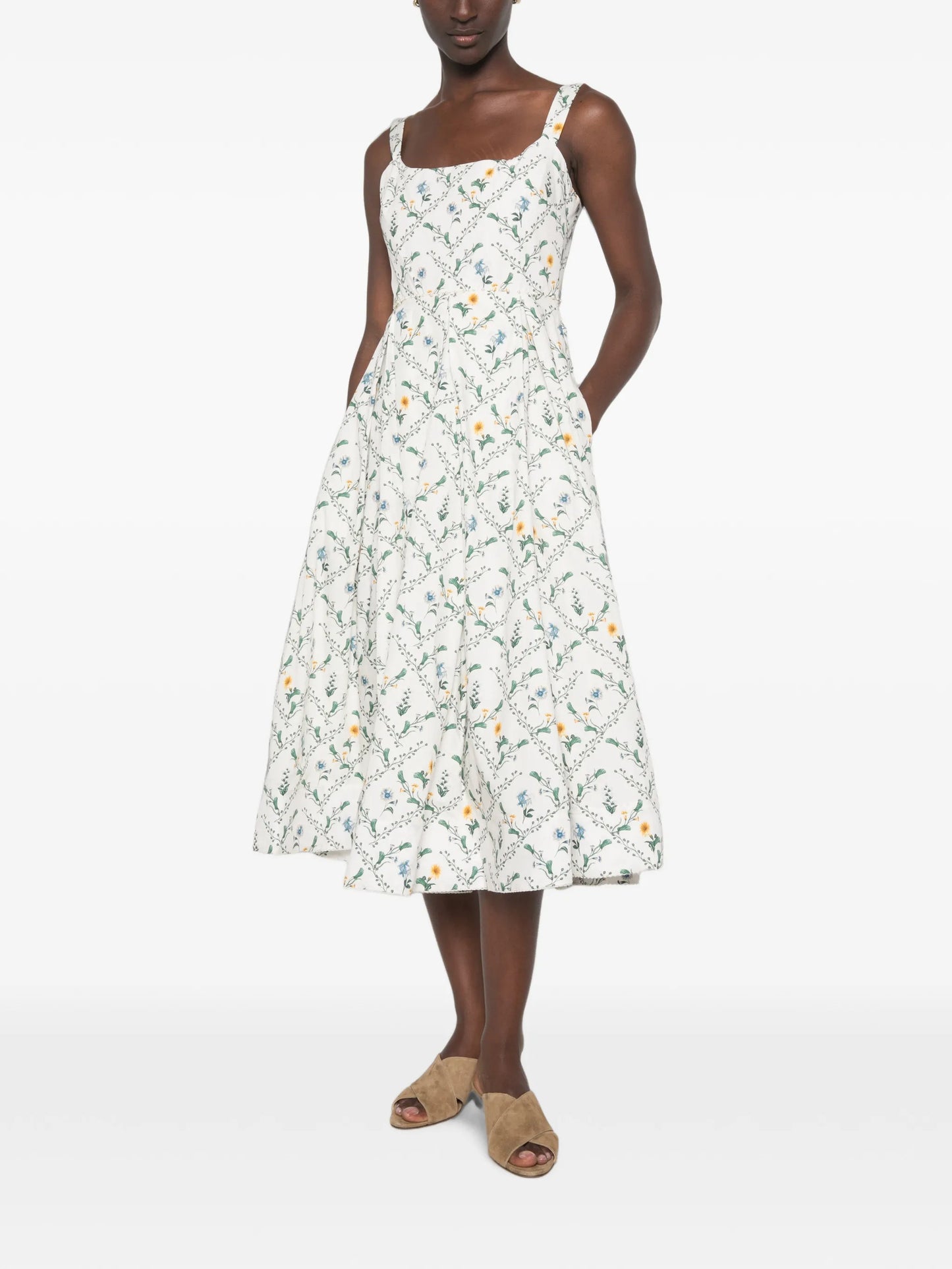Alcaparra Brisa floral-print midi dress