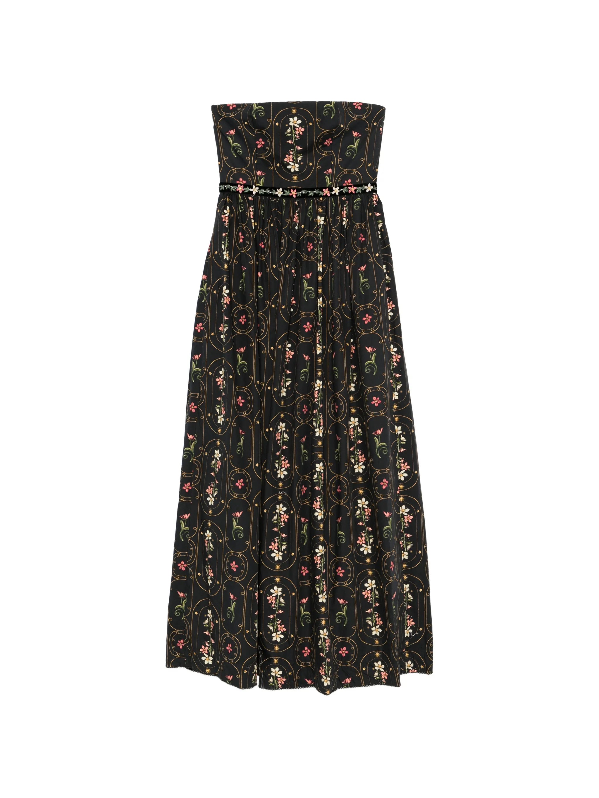 Lienzo strapless floral-print maxi dress