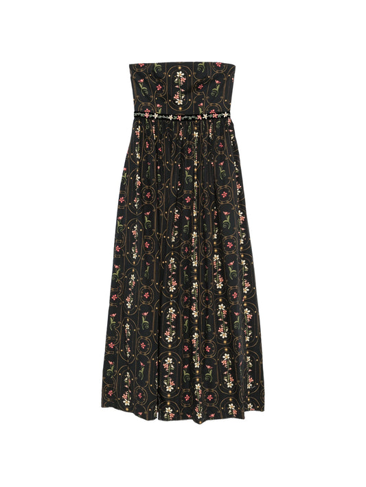 Lienzo strapless floral-print maxi dress