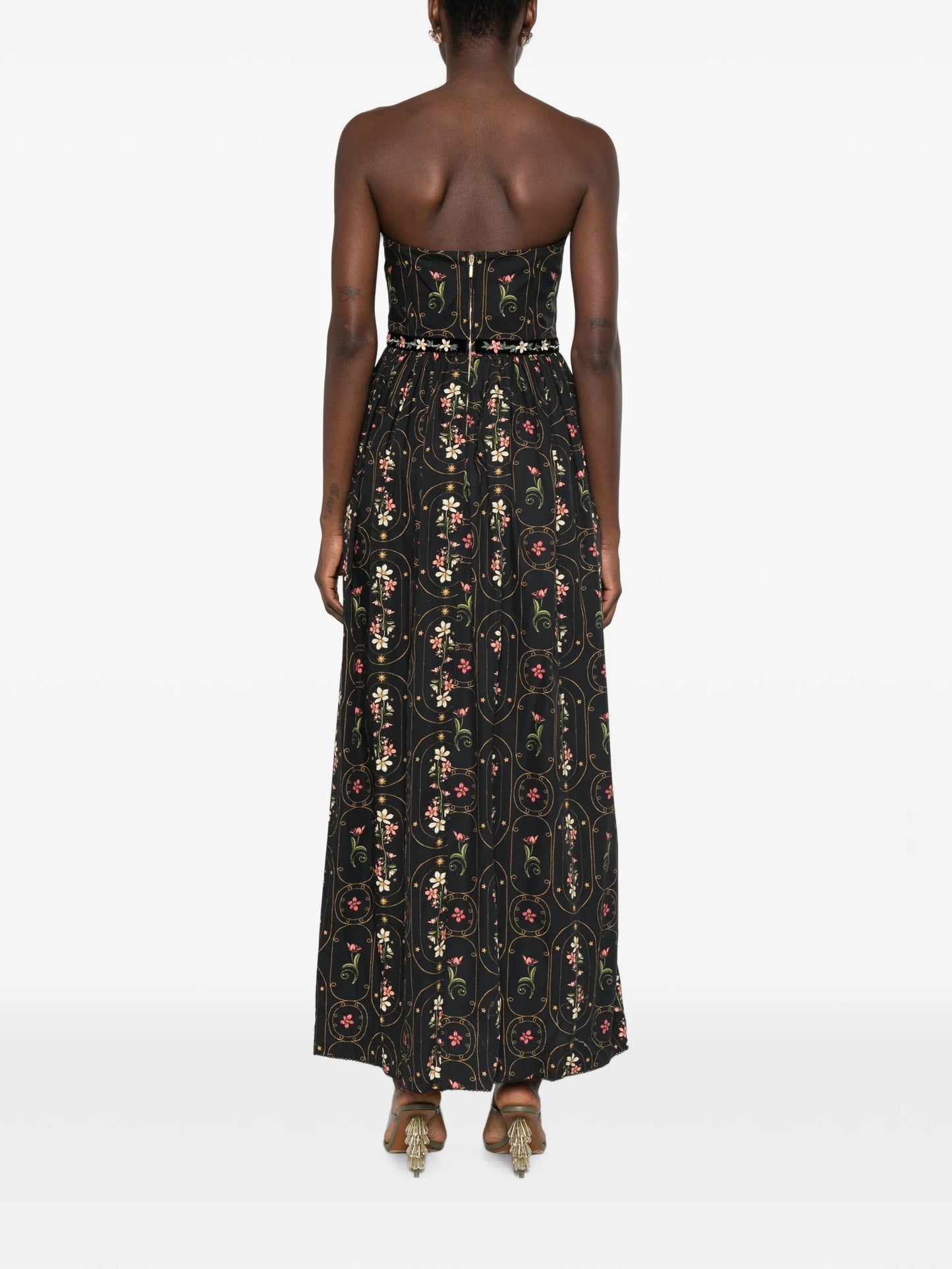Lienzo strapless floral-print maxi dress