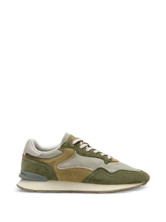 City panelled lace-up sneakers