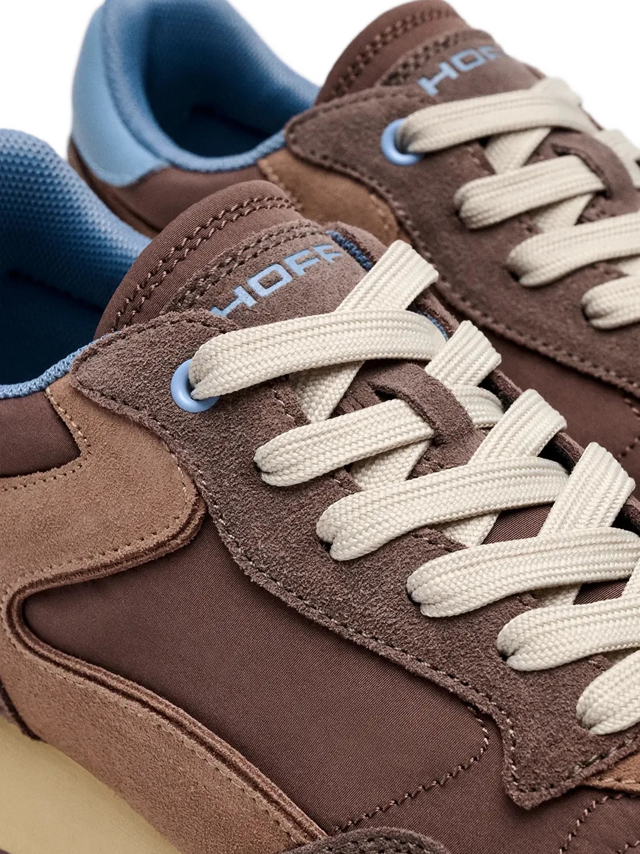 panelled lace-up sneakers