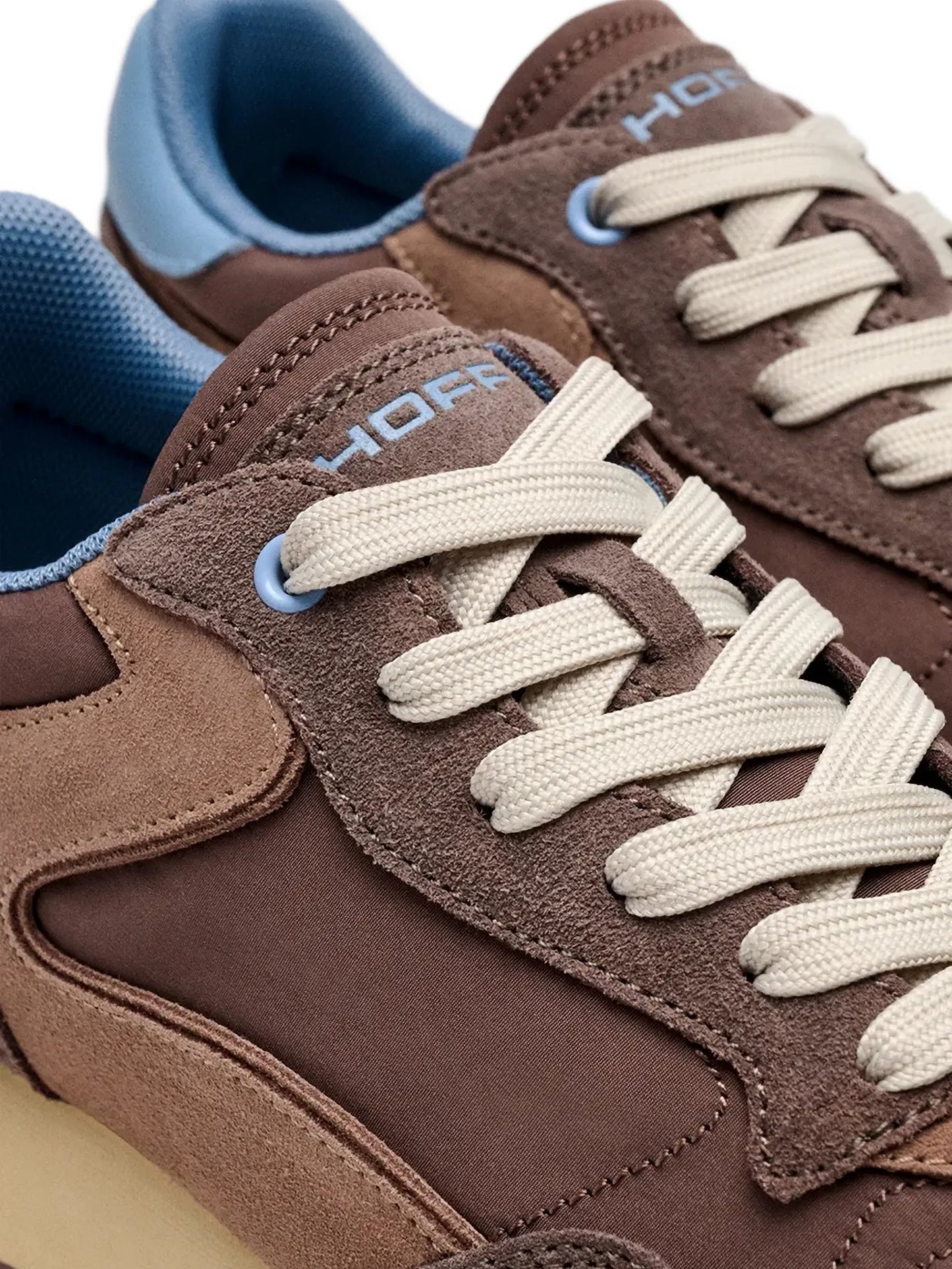 panelled lace-up sneakers