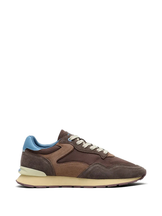 panelled lace-up sneakers
