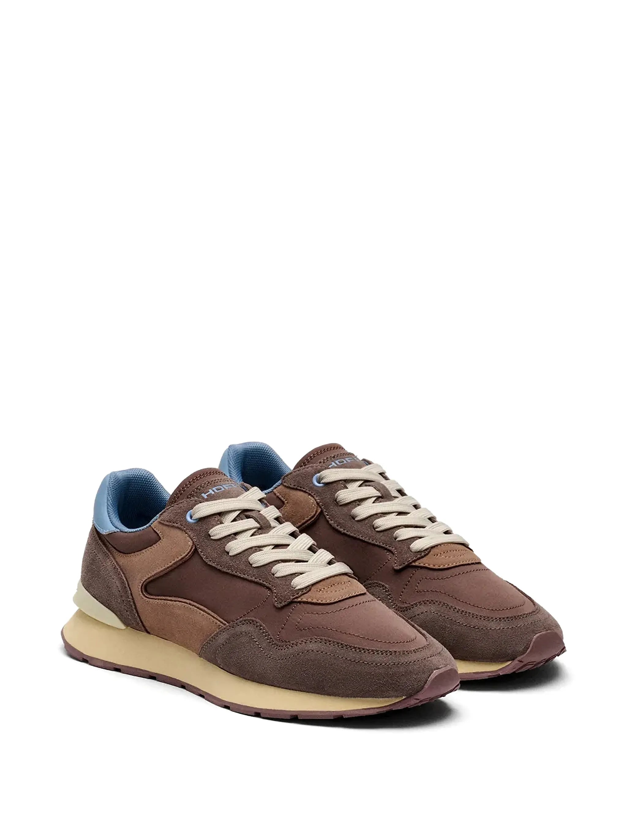 panelled lace-up sneakers