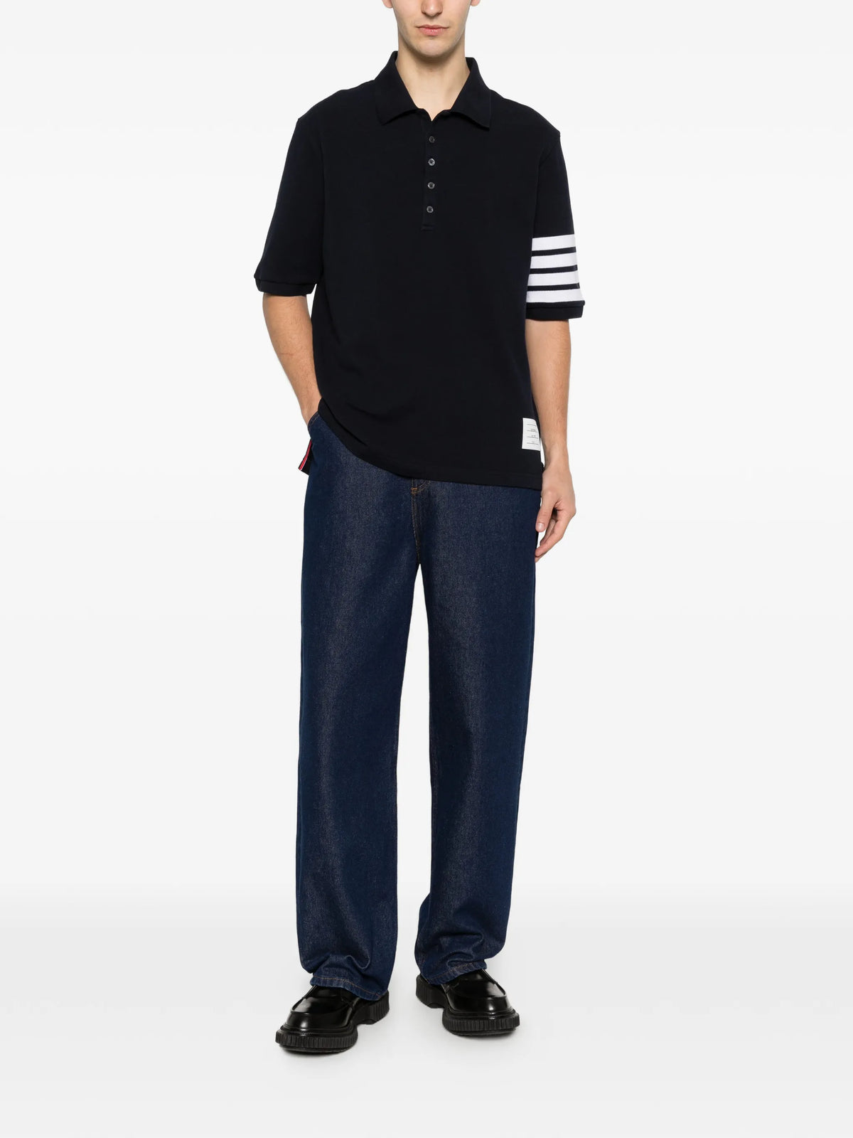 stripe-detail polo shirt