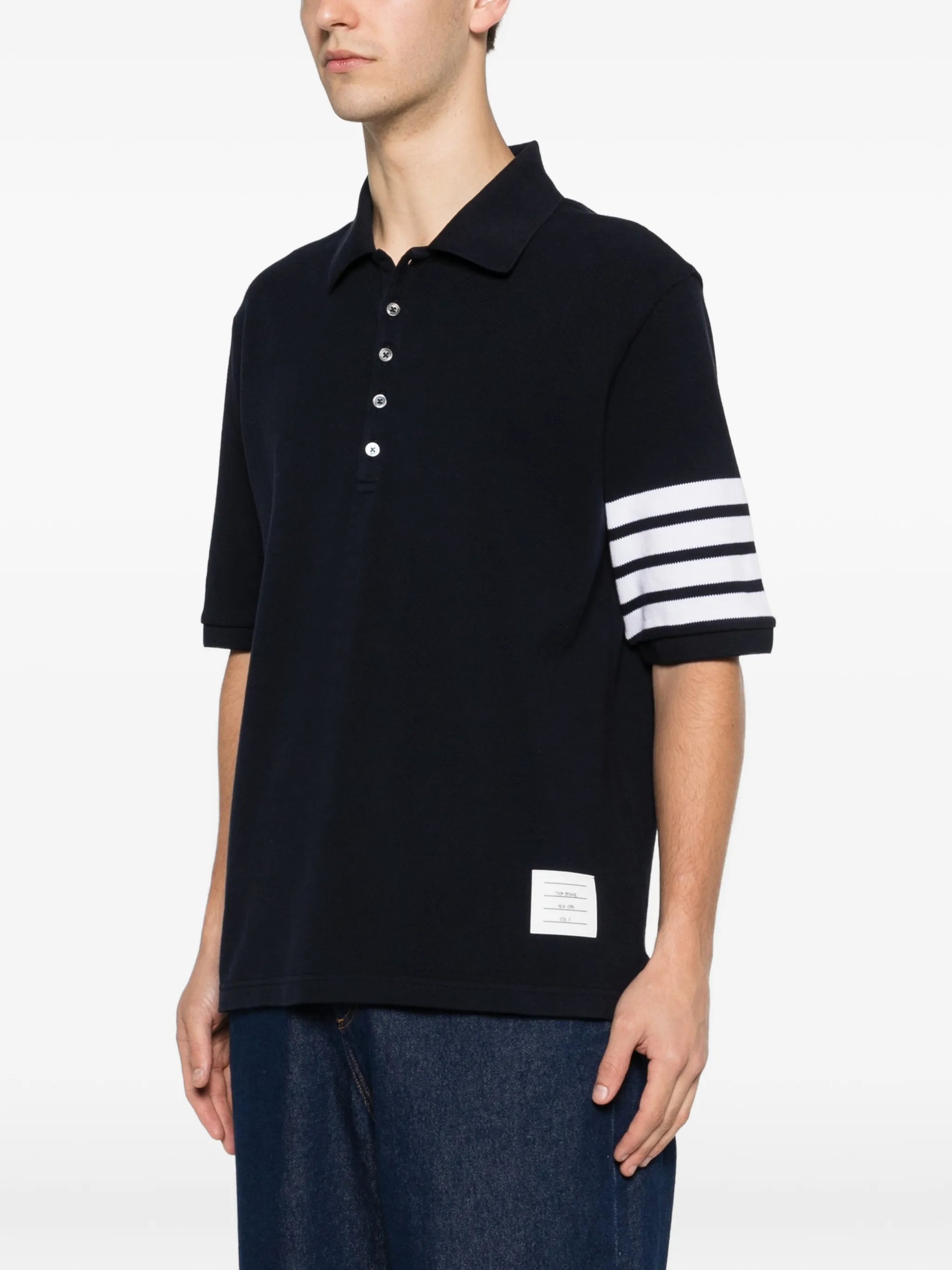 stripe-detail polo shirt