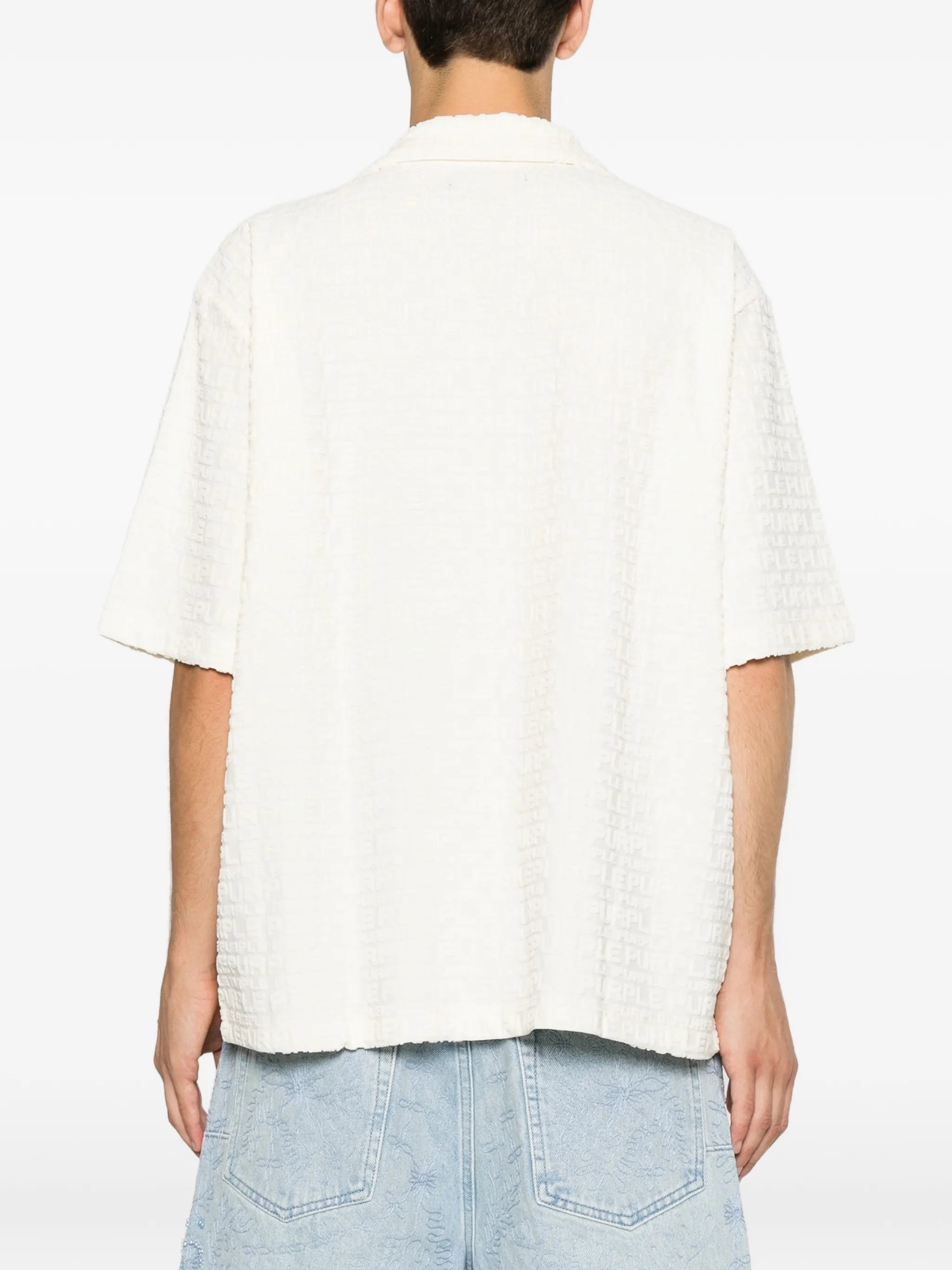 logo-embossed shirt