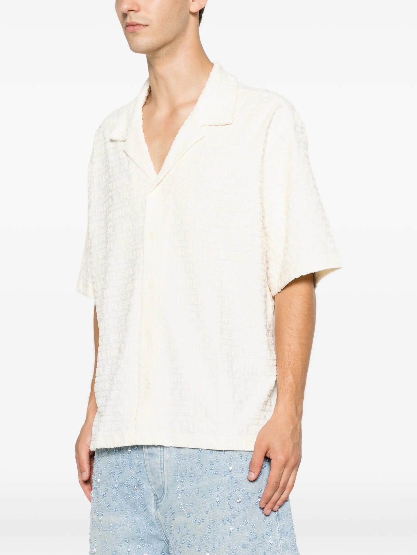 logo-embossed shirt
