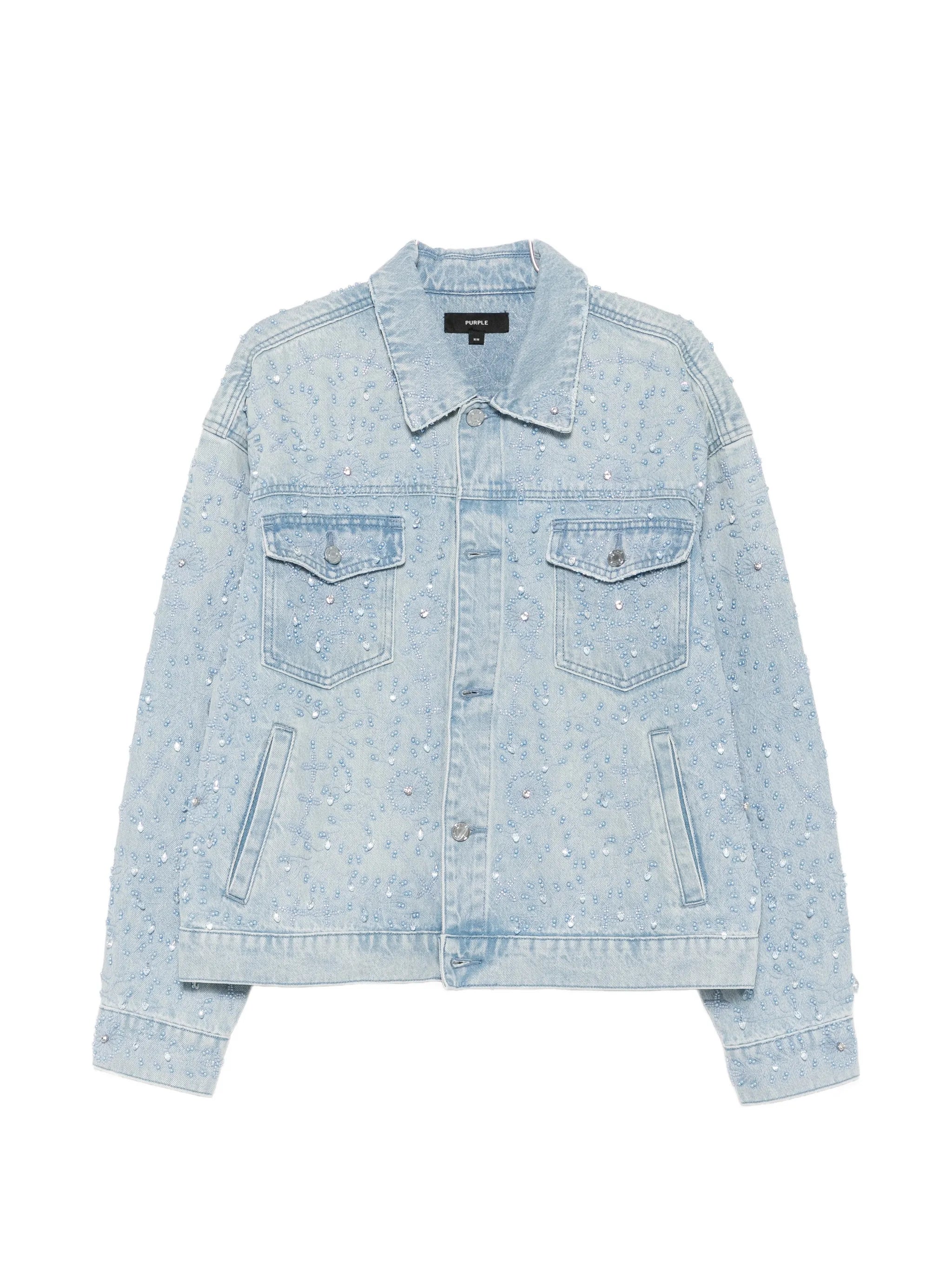 crystal-embellished denim jacket