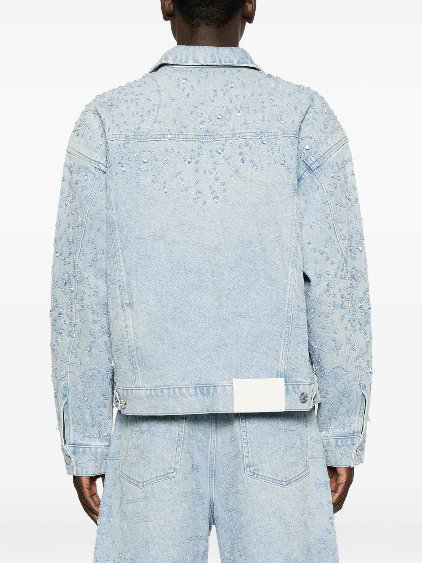 crystal-embellished denim jacket