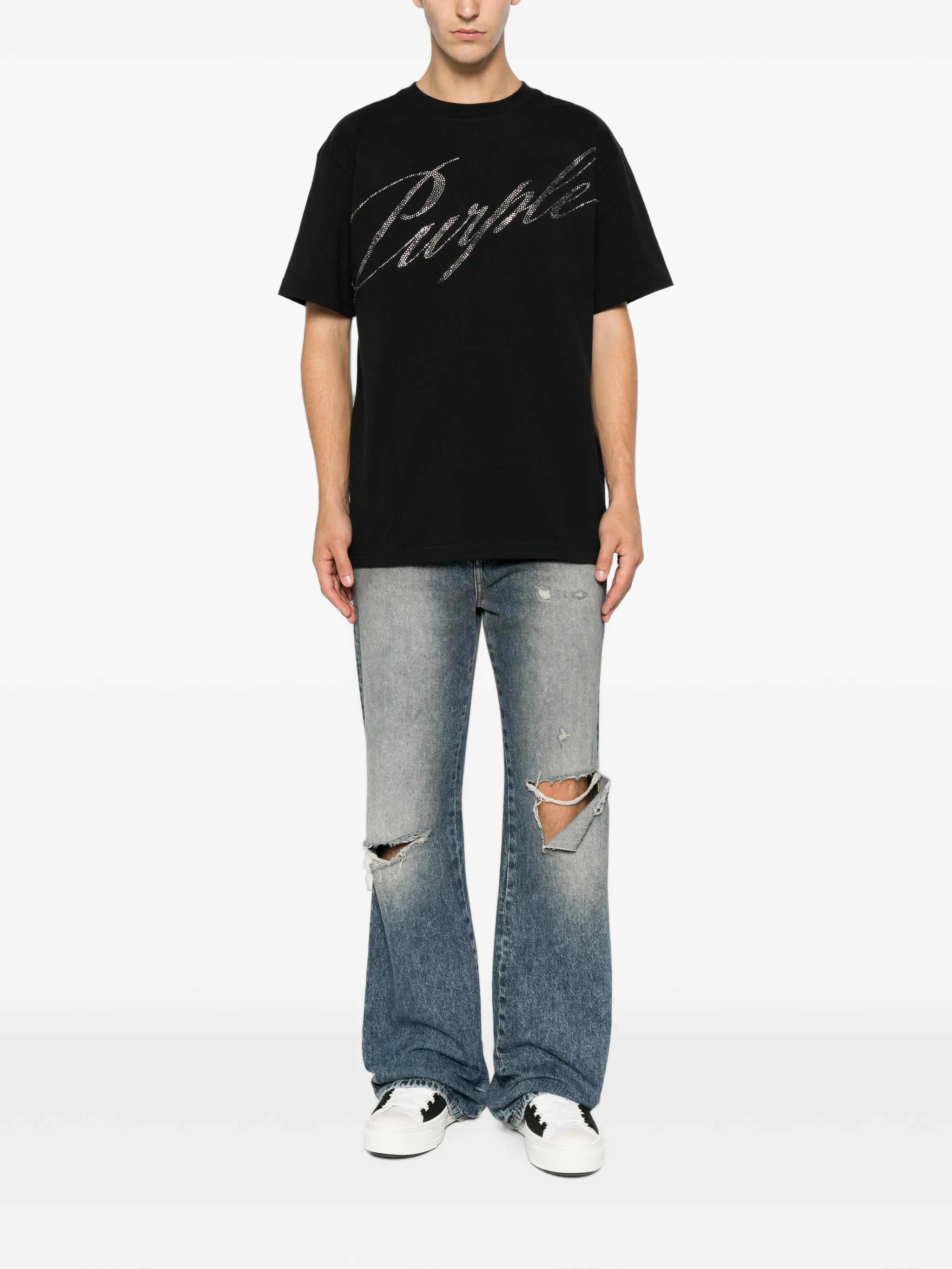 rhinestone-logo T-shirt